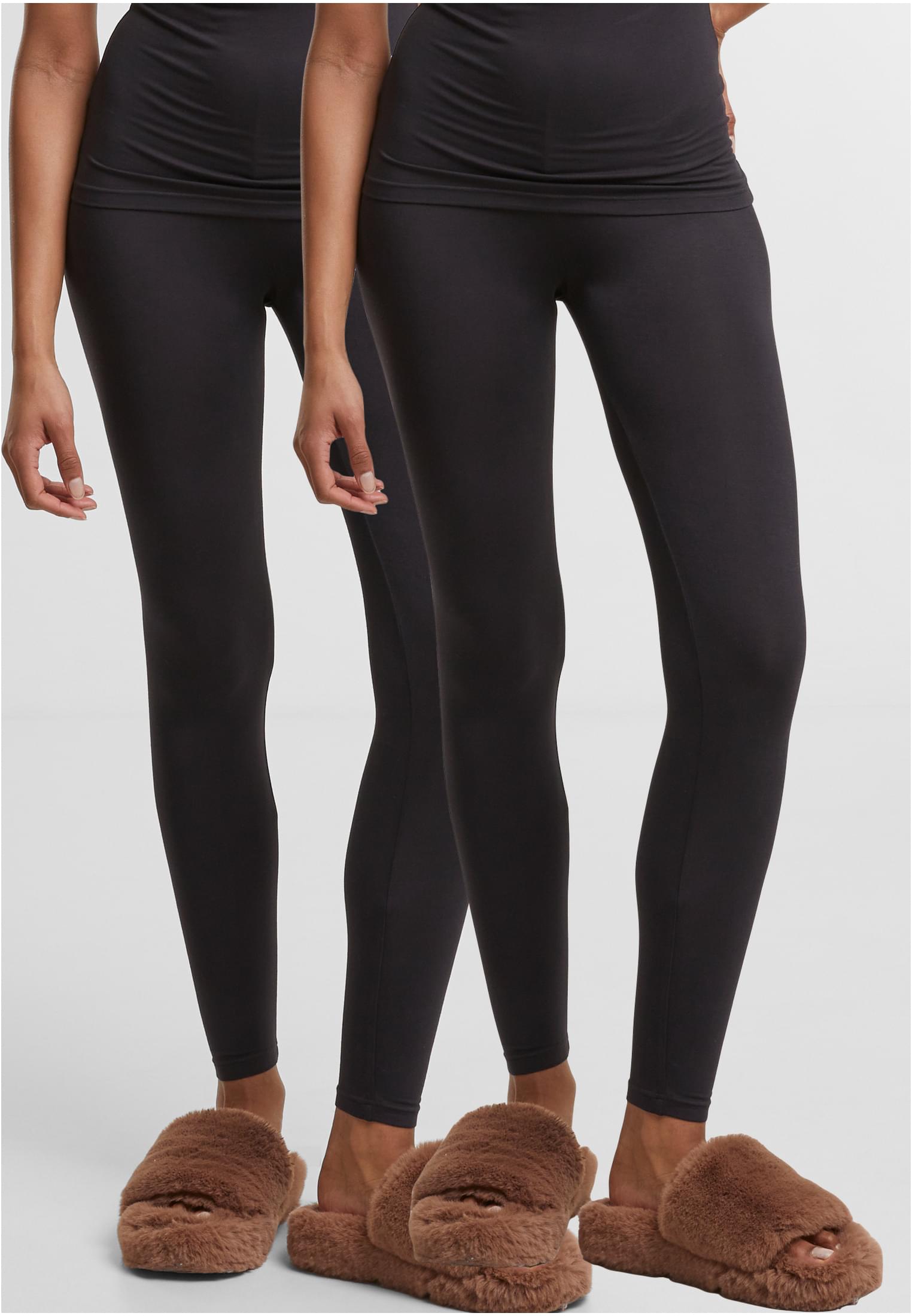 Ladies Bamboo Leggings 2-Pack | black+black