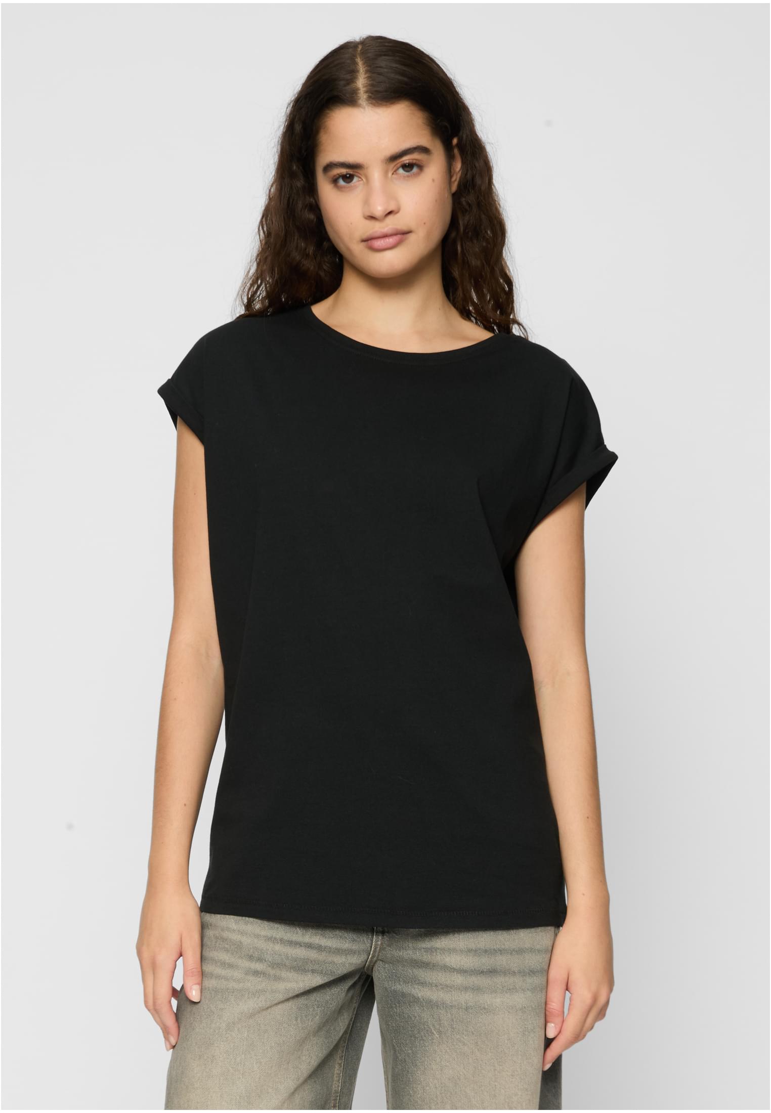 Ladies Extended Shoulder Tee 2-Pack | cherry+black