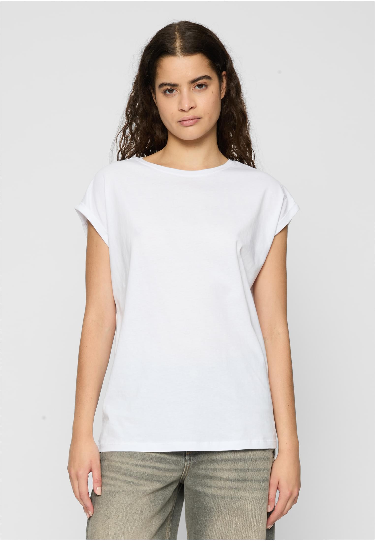 Ladies Extended Shoulder Tee 2-Pack | white+cherry