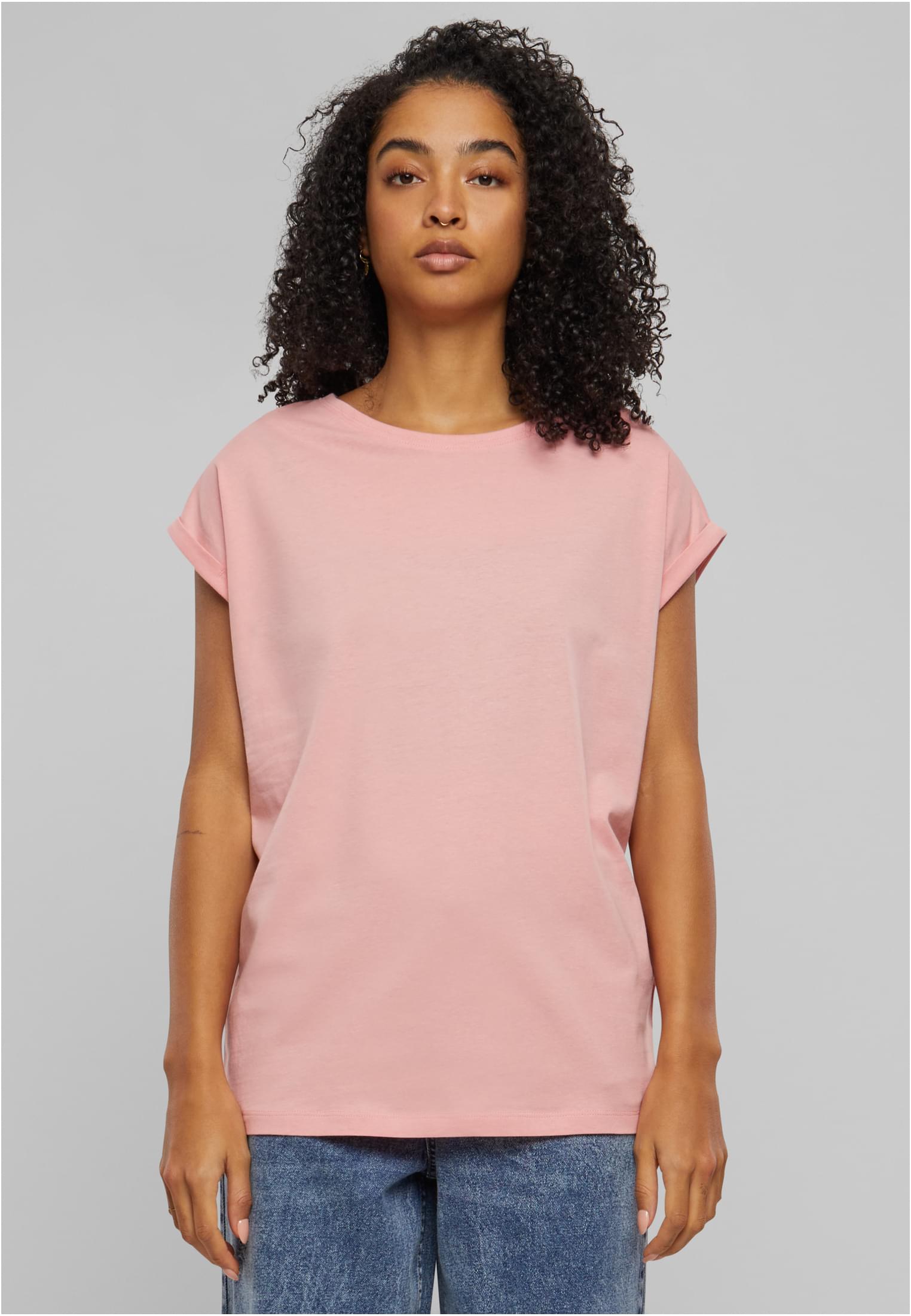 Ladies Extended Shoulder Tee 2-Pack | lemonadepink+white