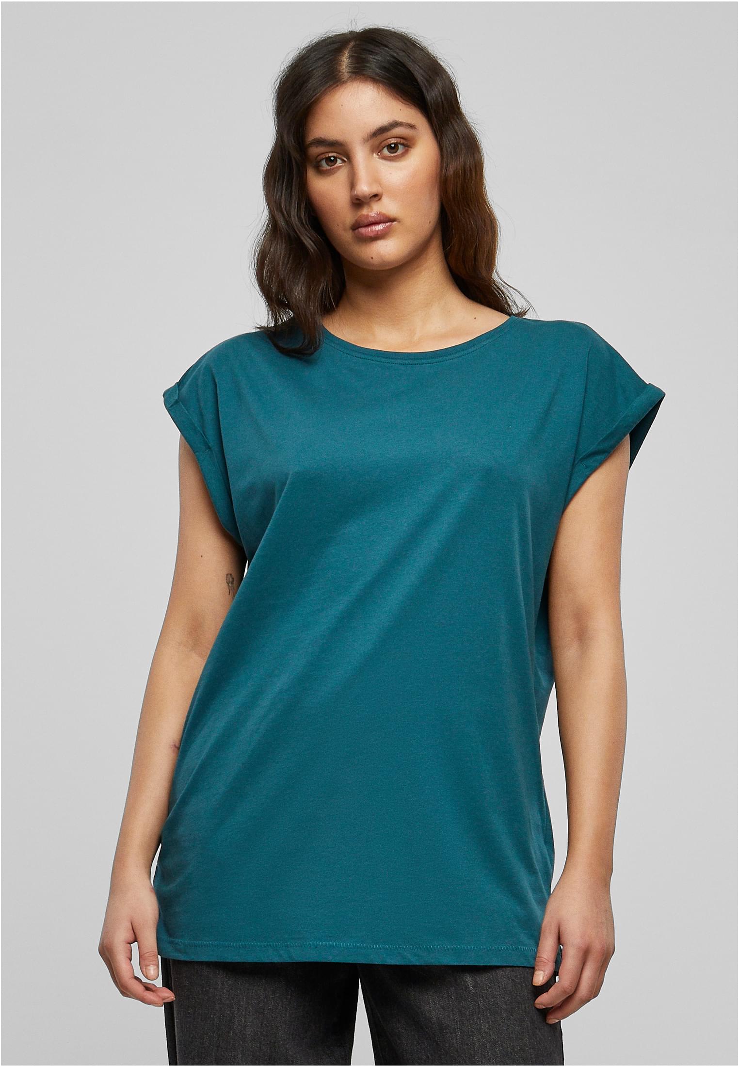 Ladies Extended Shoulder Tee 2-Pack | teal+softtaupe