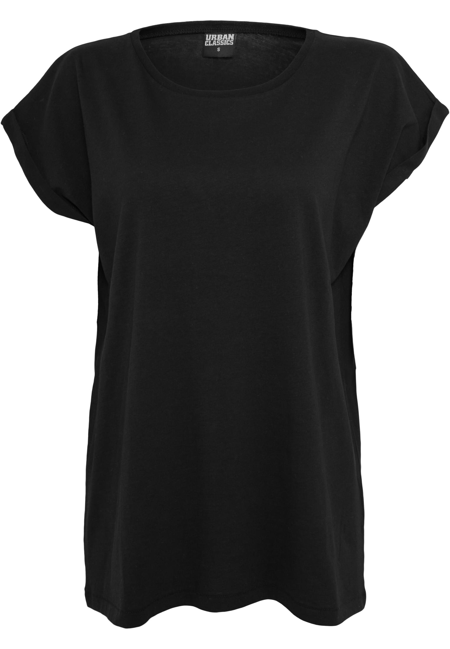 Ladies Extended Shoulder Tee 2-Pack | black+black