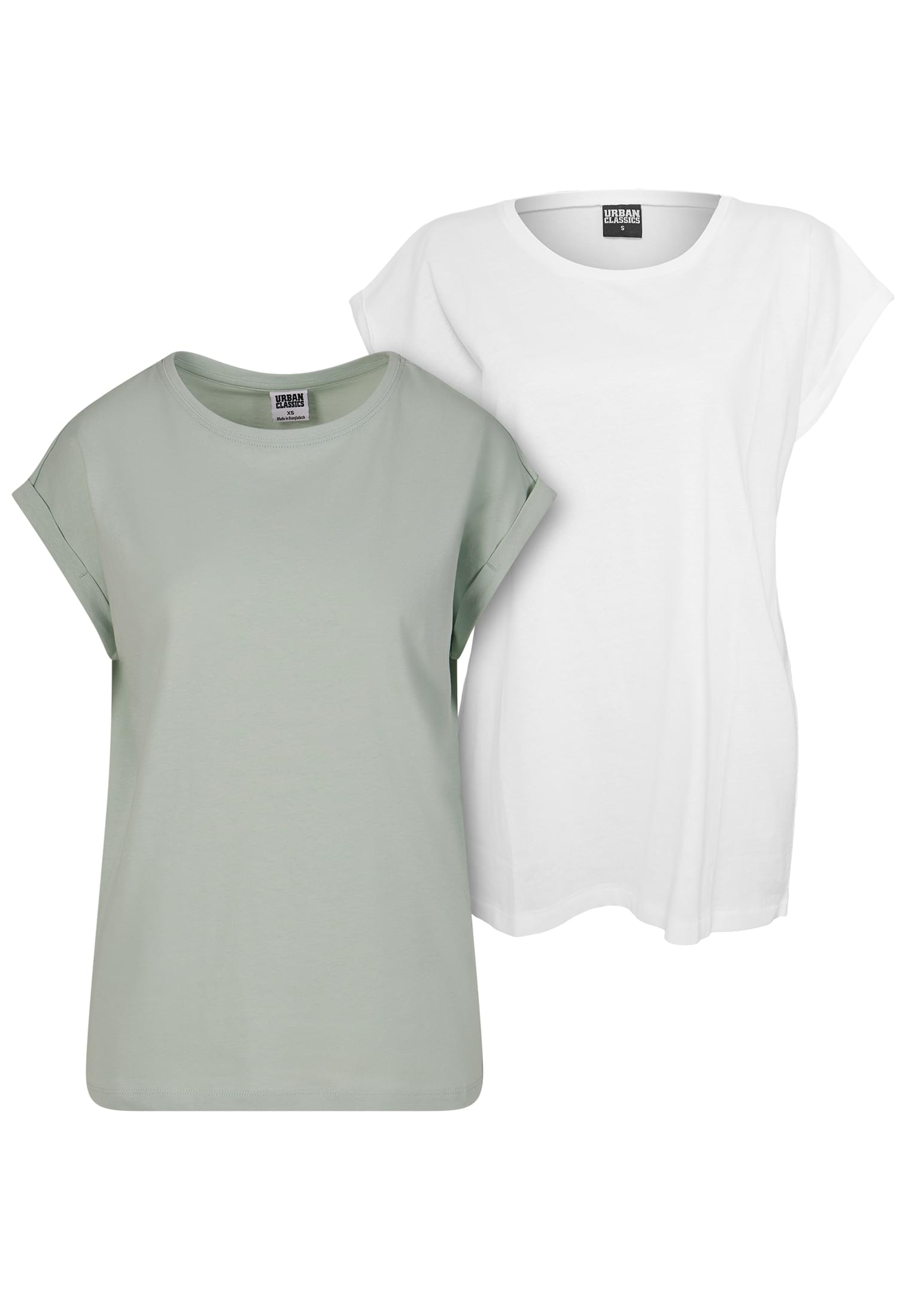 Ladies Extended Shoulder Tee 2-Pack | frostmint+white