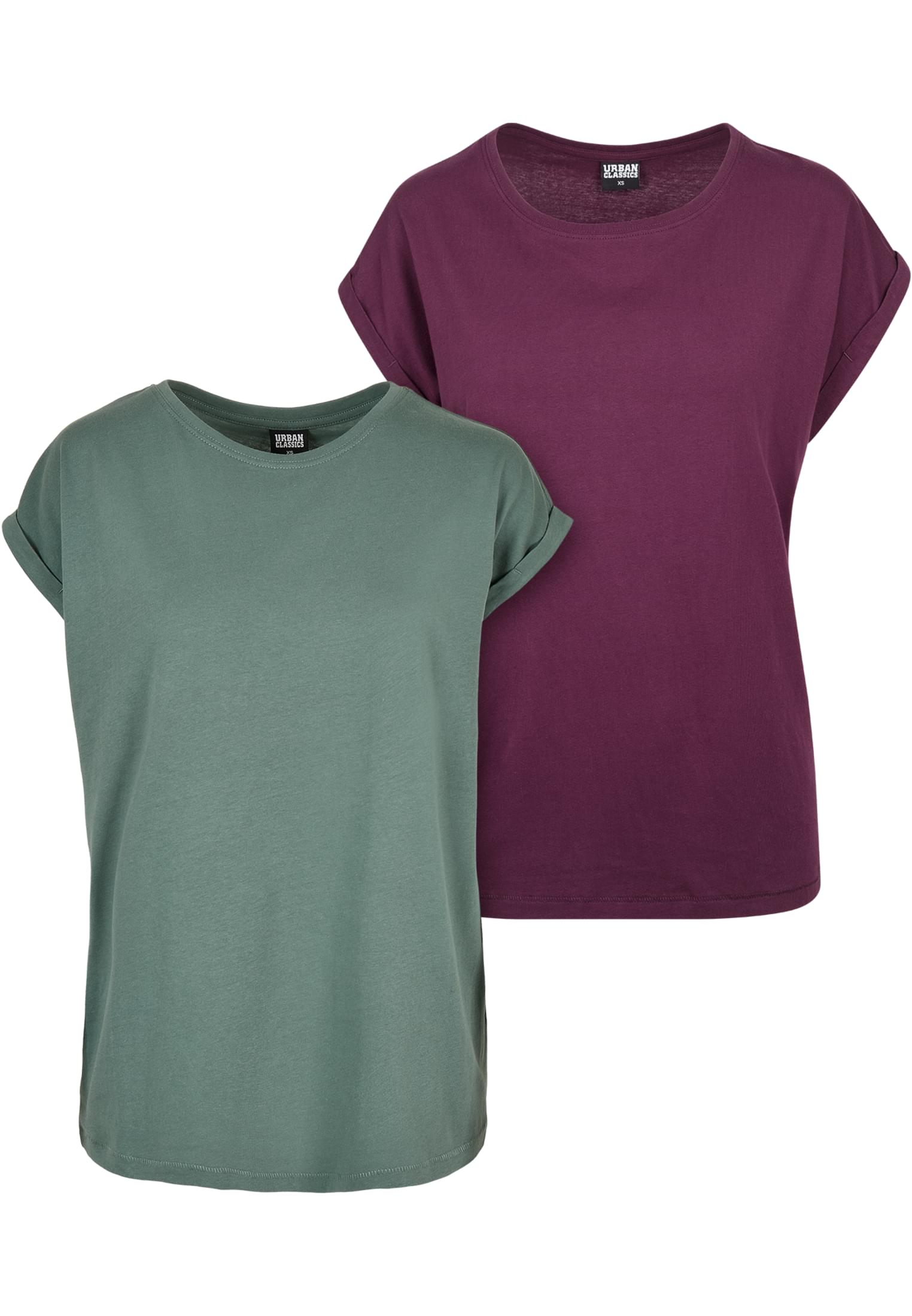 Ladies Extended Shoulder Tee 2-Pack | paleleaf+cherry