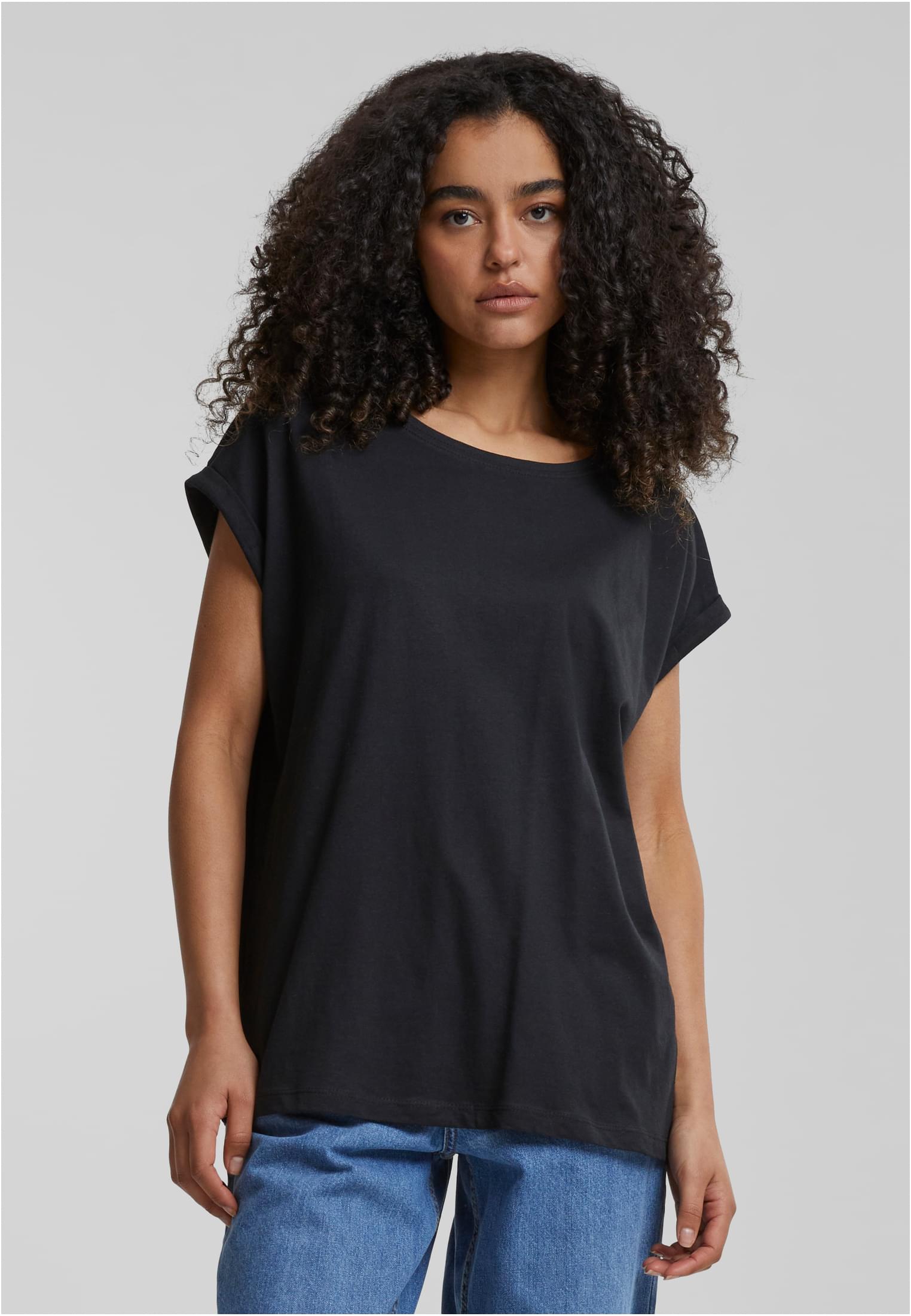 Ladies Extended Shoulder Tee Dunkel