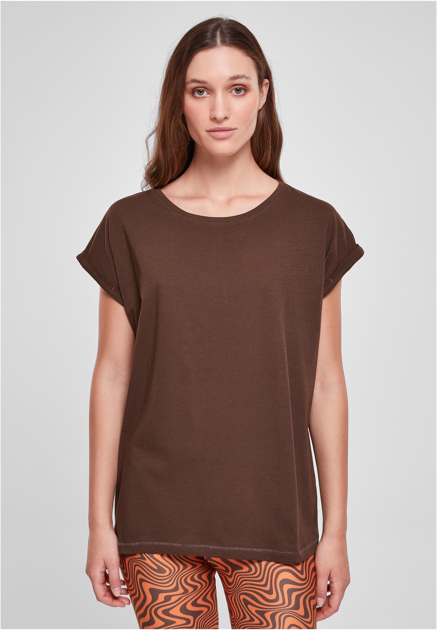 Ladies Extended Shoulder Tee Dunkel