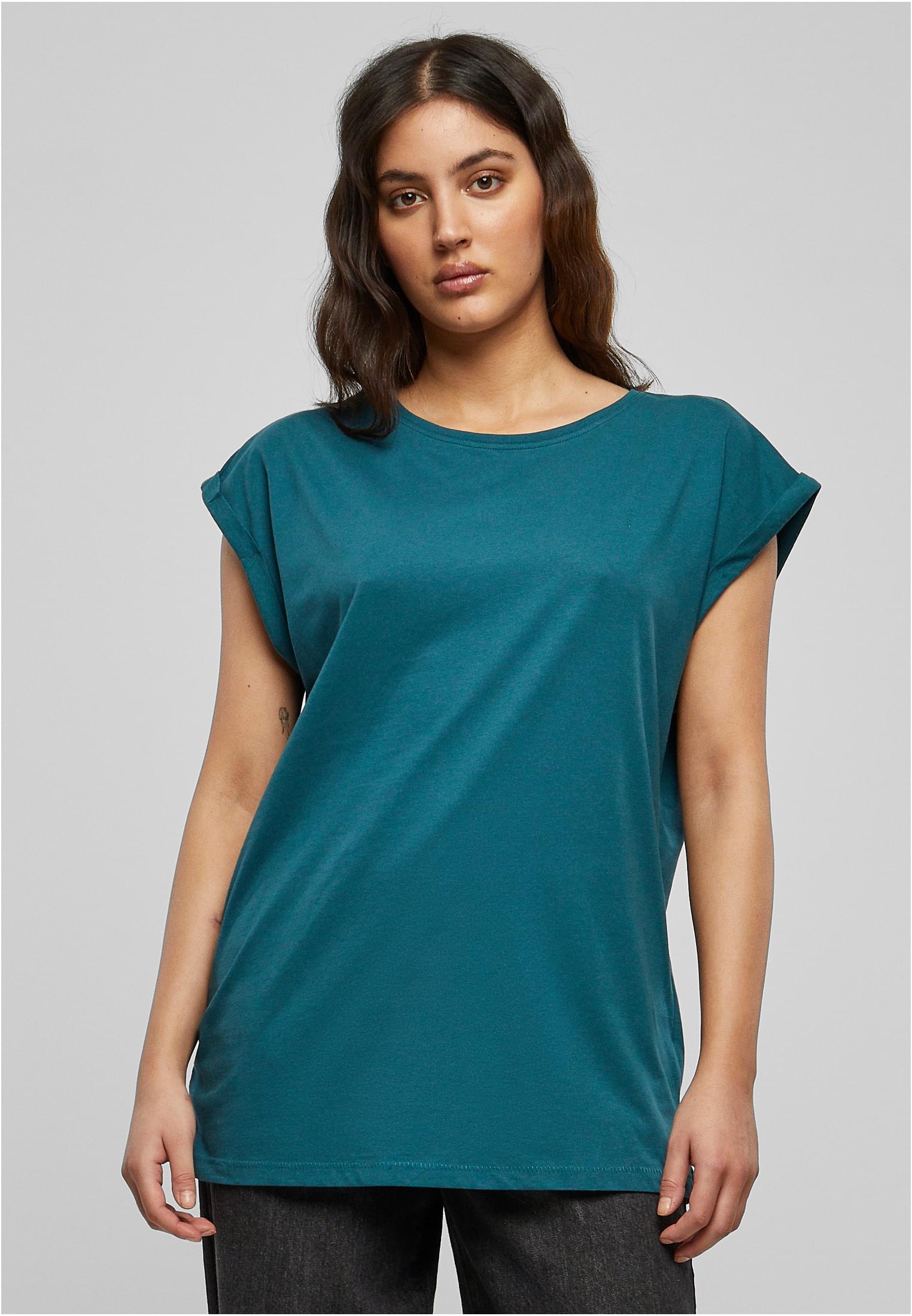 Ladies Extended Shoulder Tee Dunkel