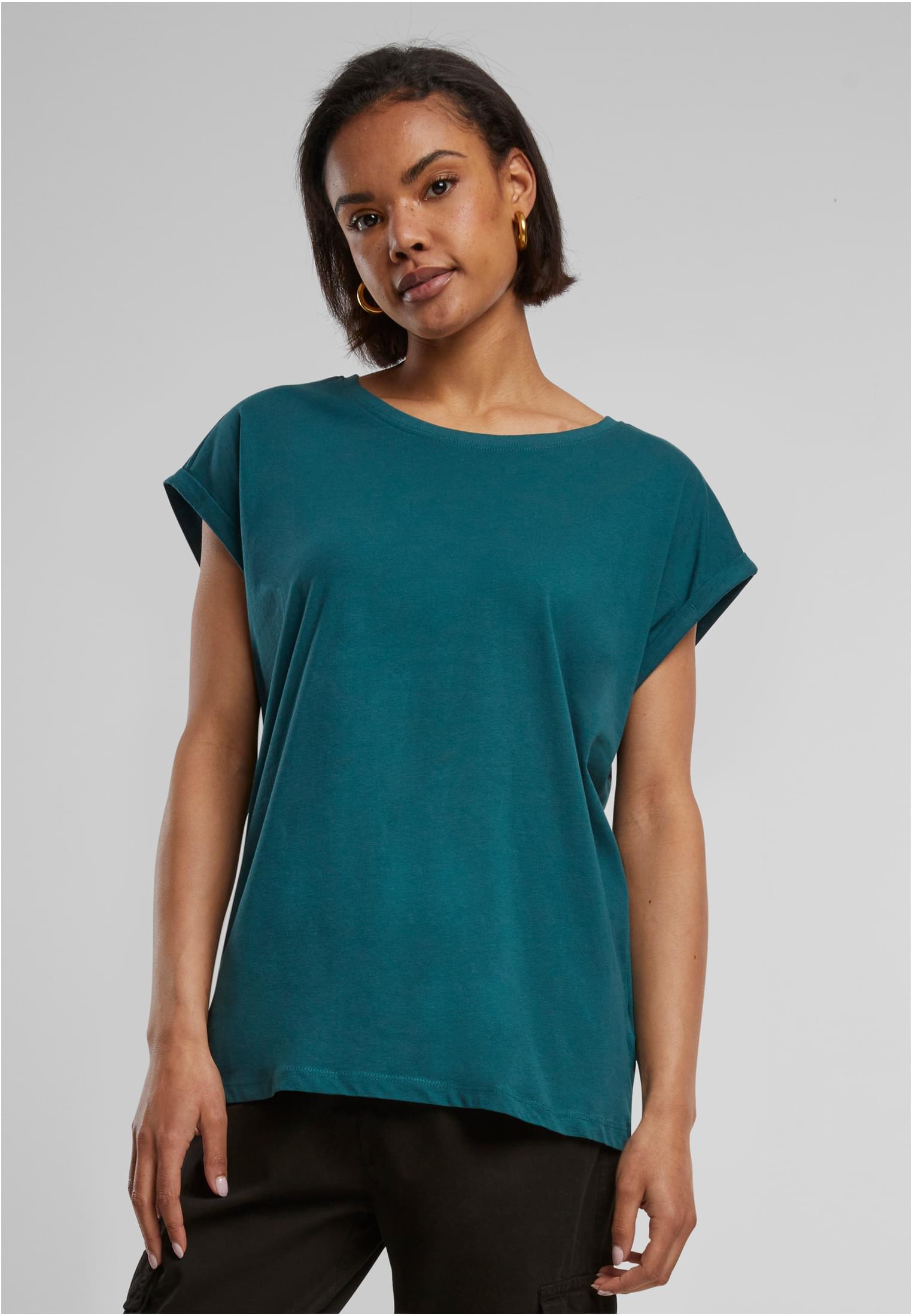 Ladies Extended Shoulder Tee Dunkel