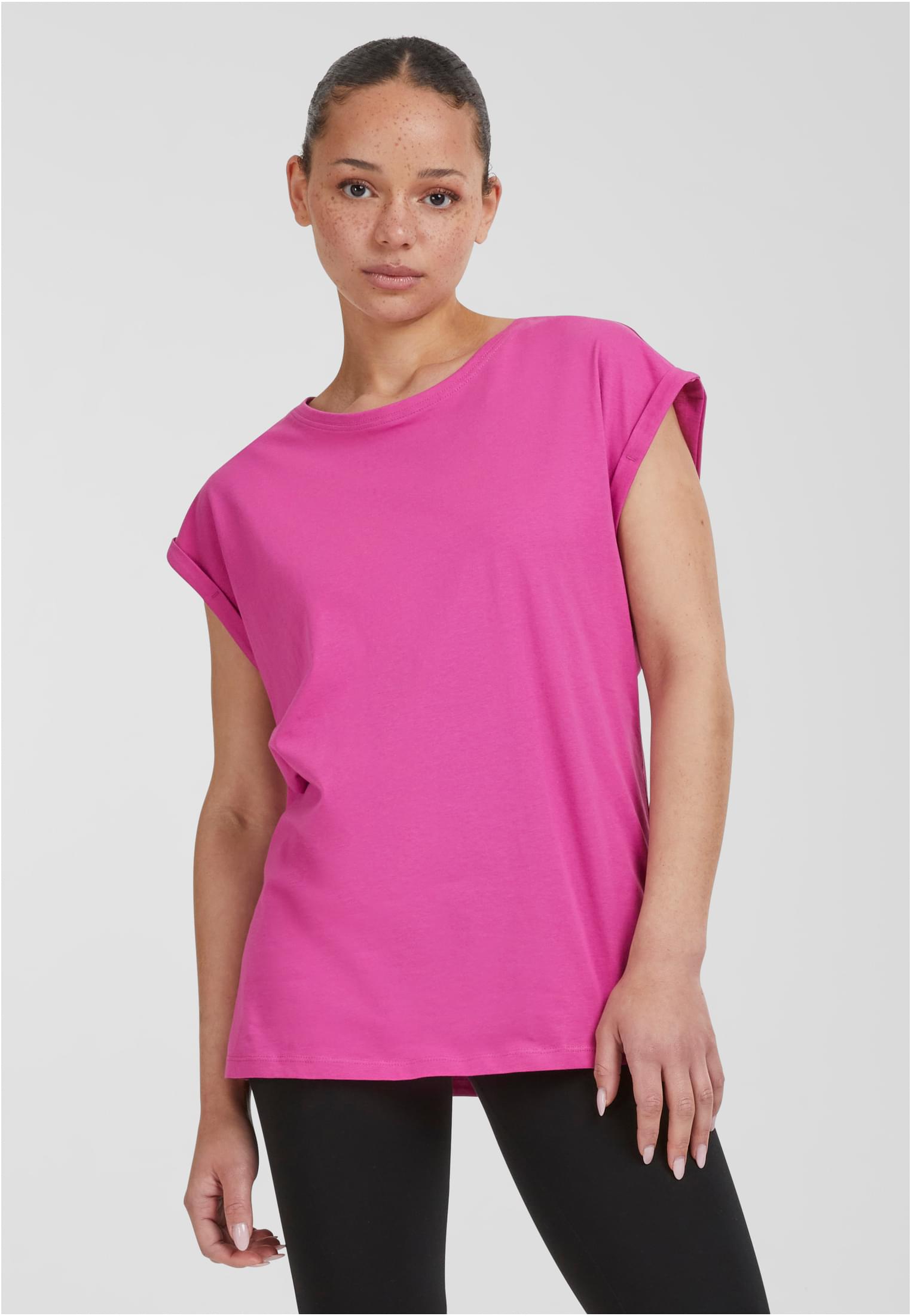 Ladies Extended Shoulder Tee Dunkel