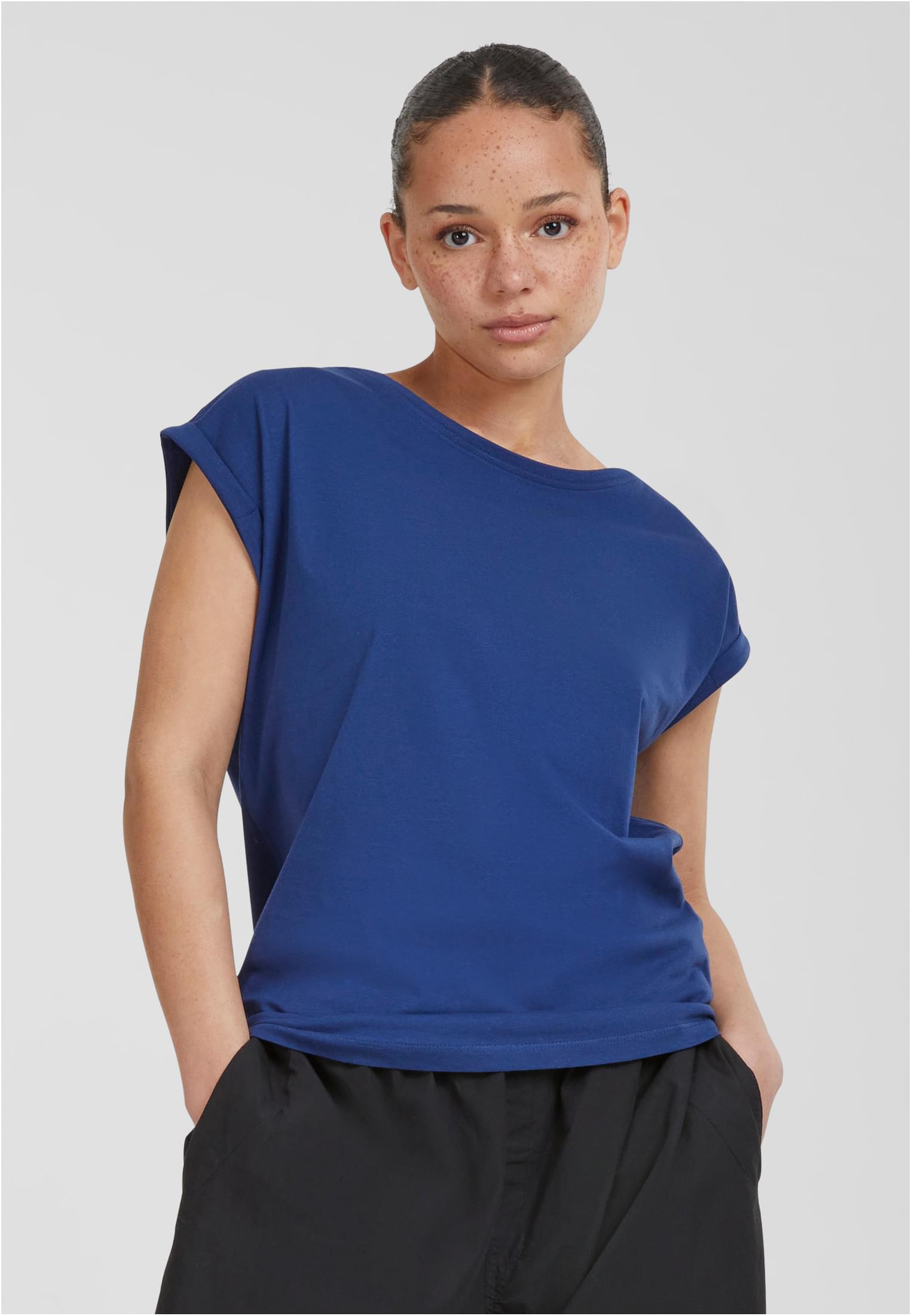 Ladies Extended Shoulder Tee Dunkel