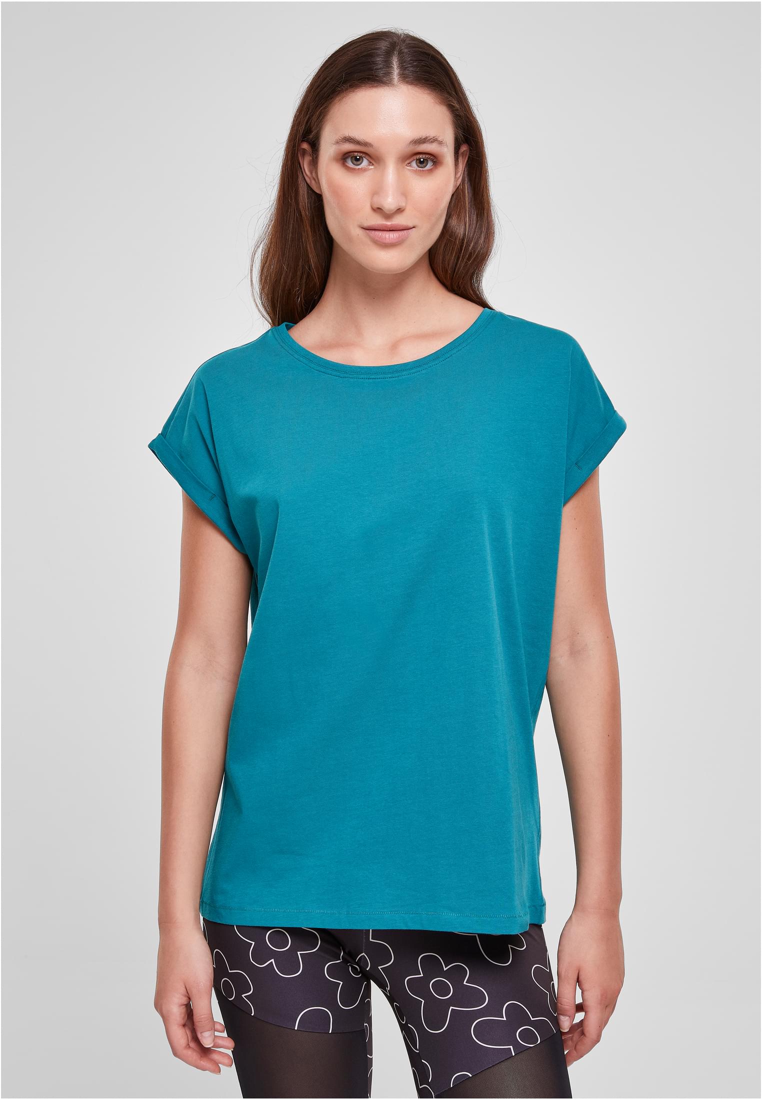 Ladies Extended Shoulder Tee Dunkel