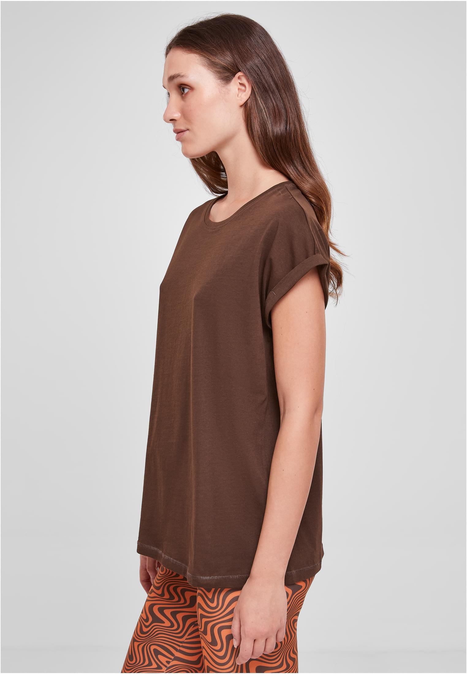 Ladies Extended Shoulder Tee Dunkel