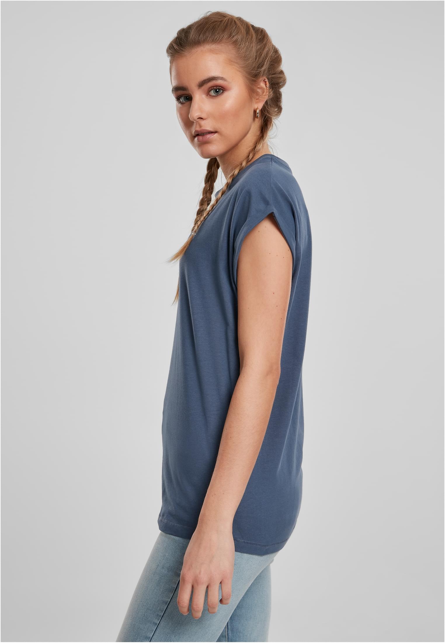 Ladies Extended Shoulder Tee Dunkel