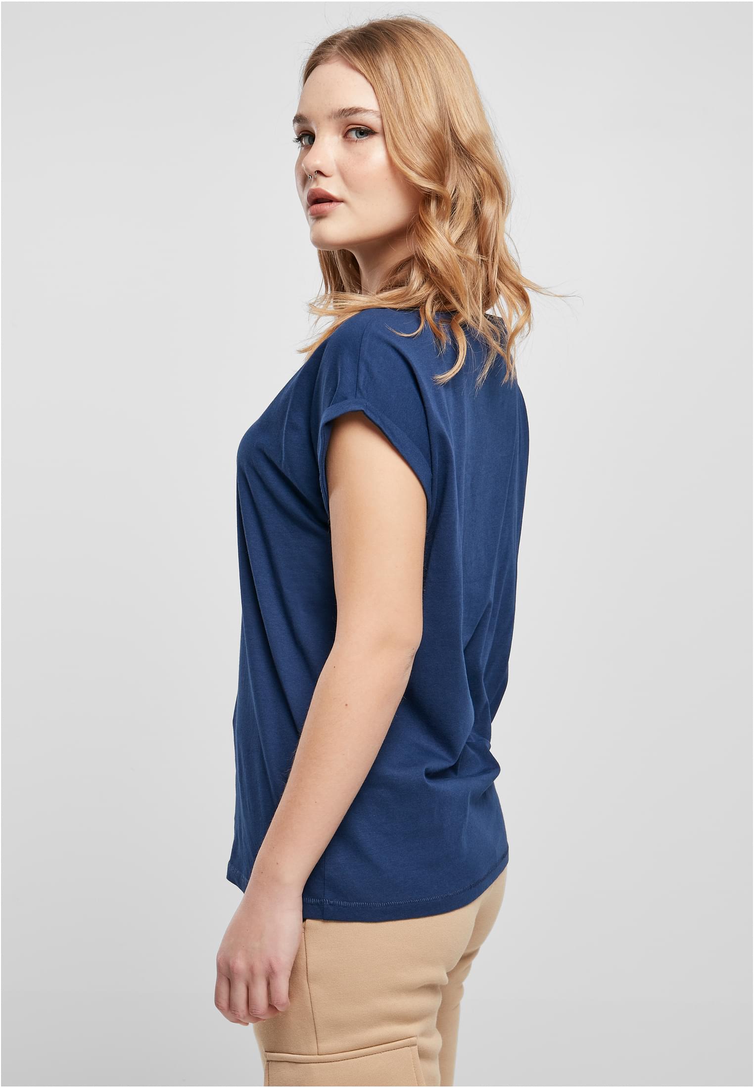 Ladies Extended Shoulder Tee Dunkel