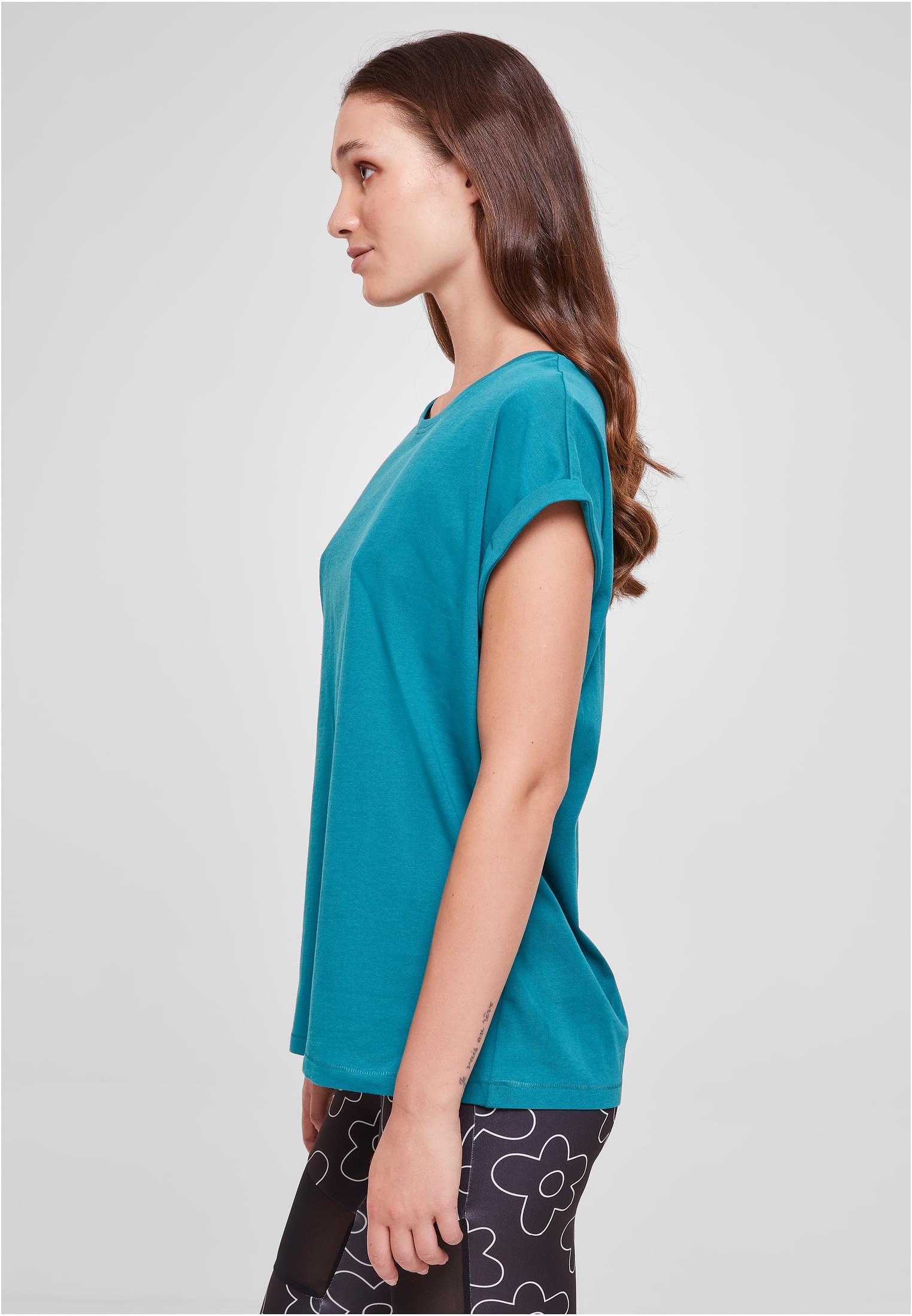 Ladies Extended Shoulder Tee Dunkel