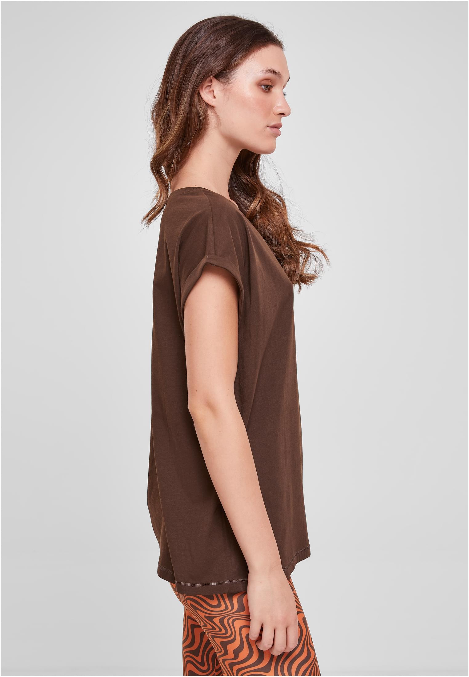 Ladies Extended Shoulder Tee Dunkel