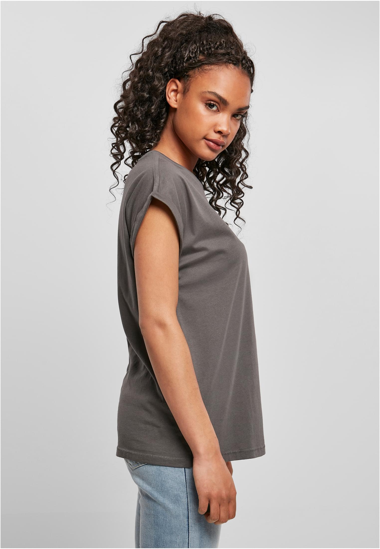 Ladies Extended Shoulder Tee Dunkel