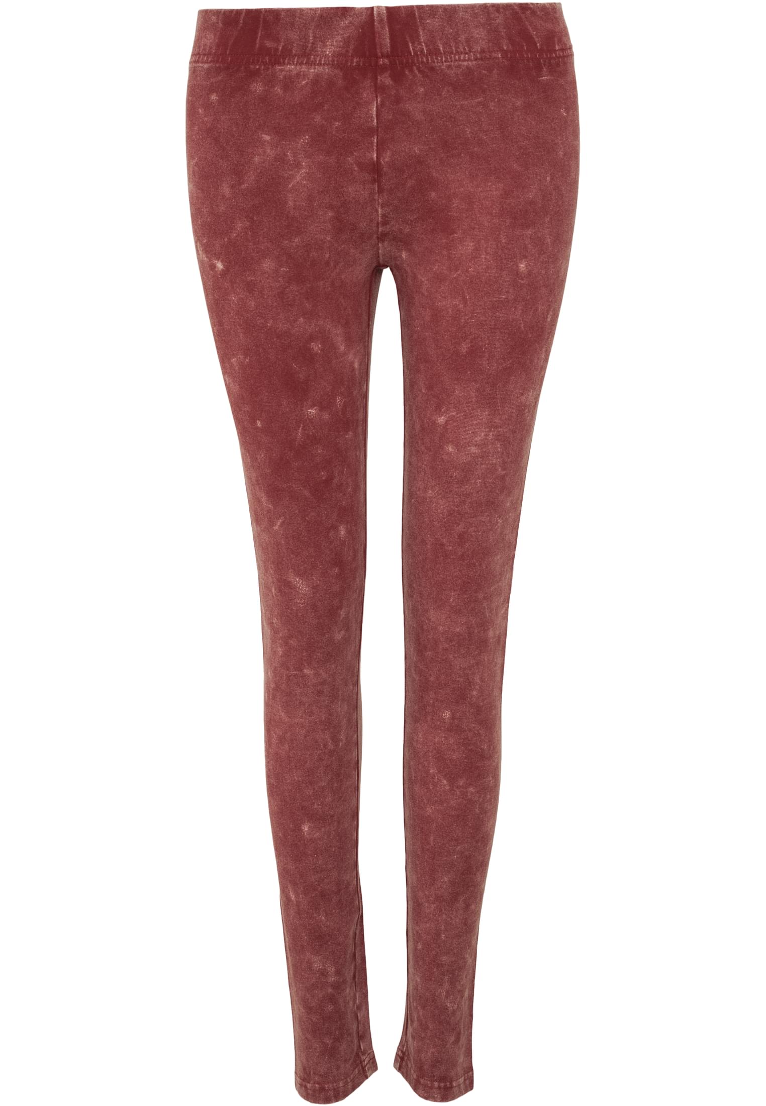 Ladies Acid Wash Leggings | burgundy