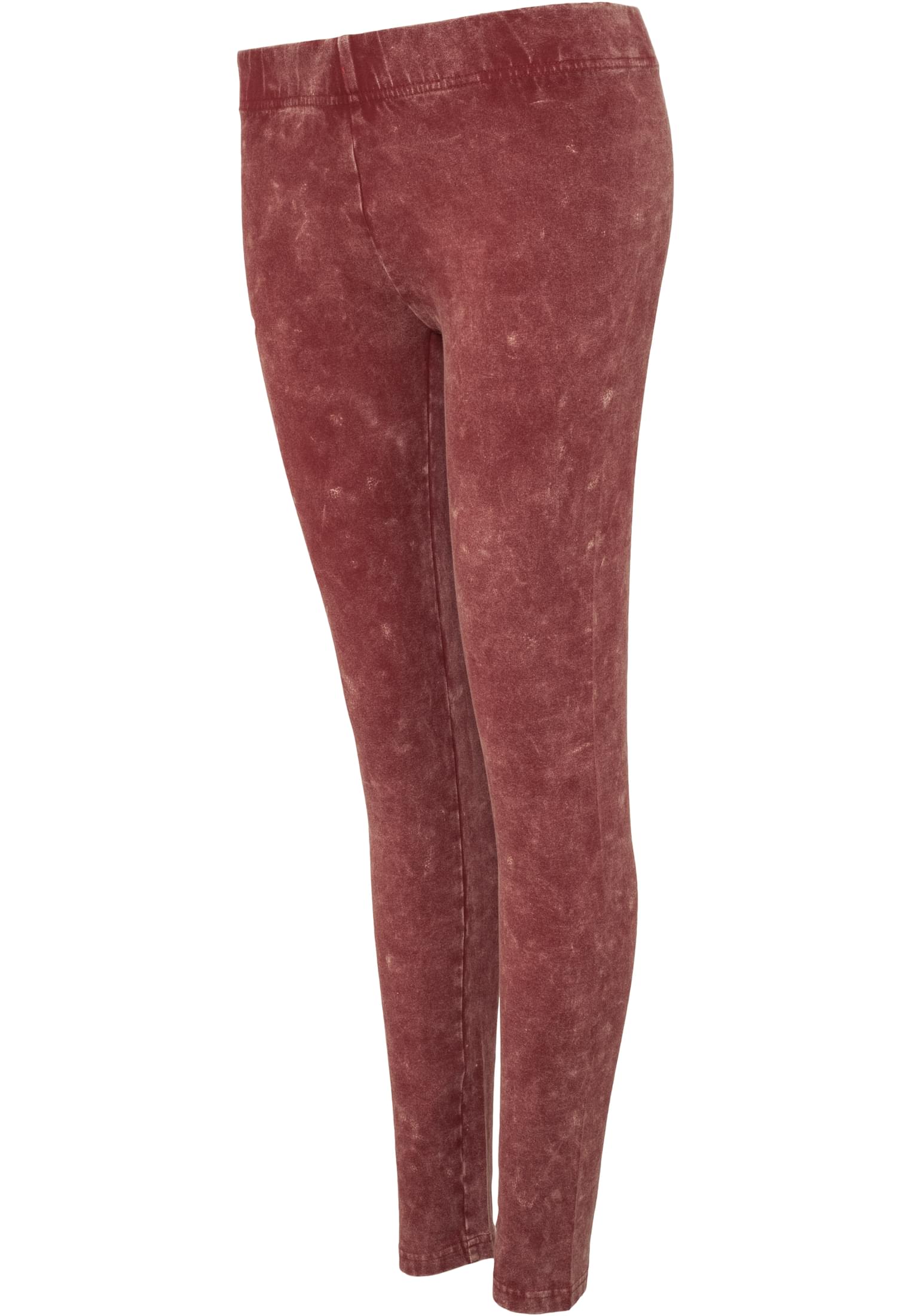 Ladies Acid Wash Leggings | burgundy