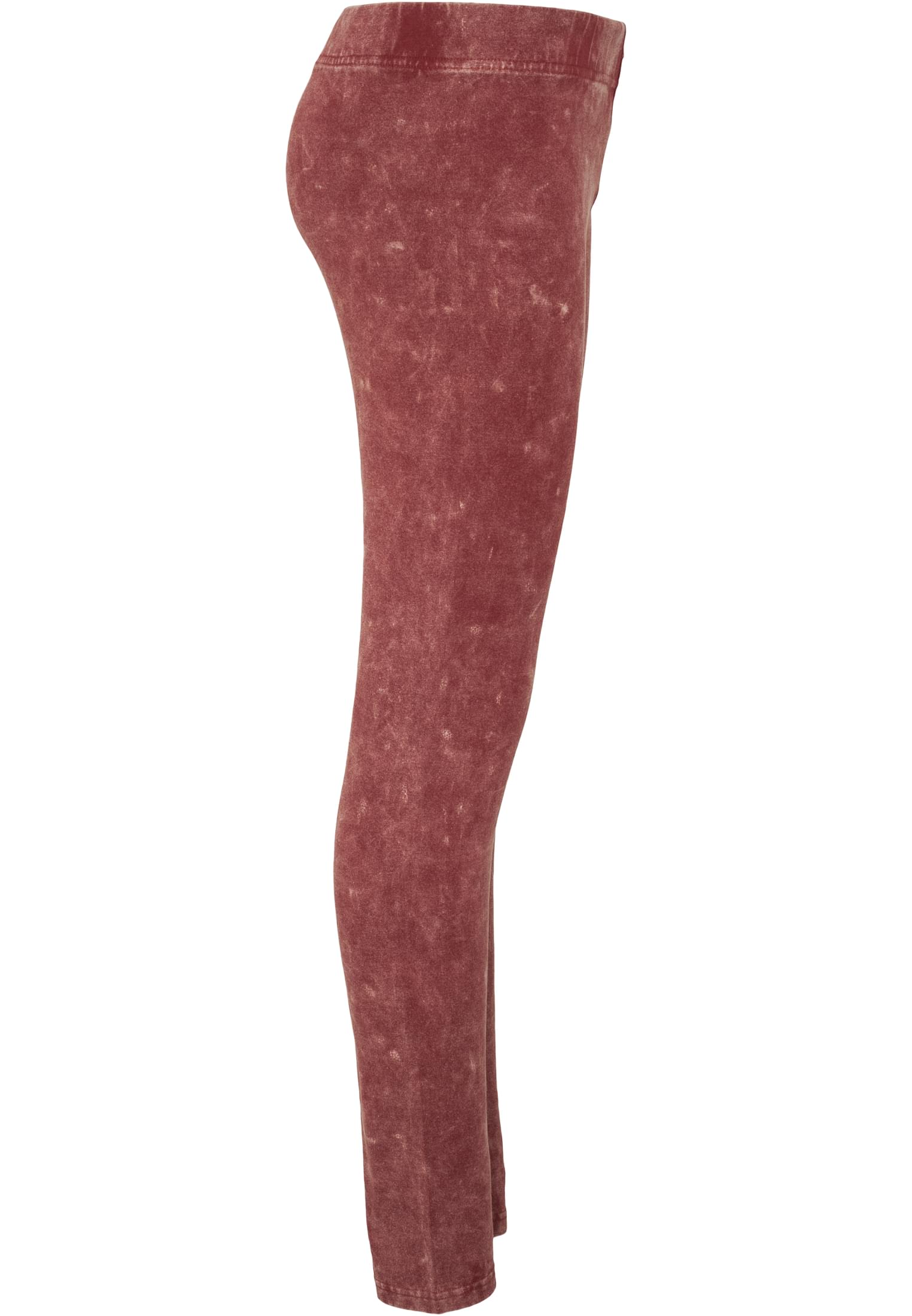 Ladies Acid Wash Leggings | burgundy