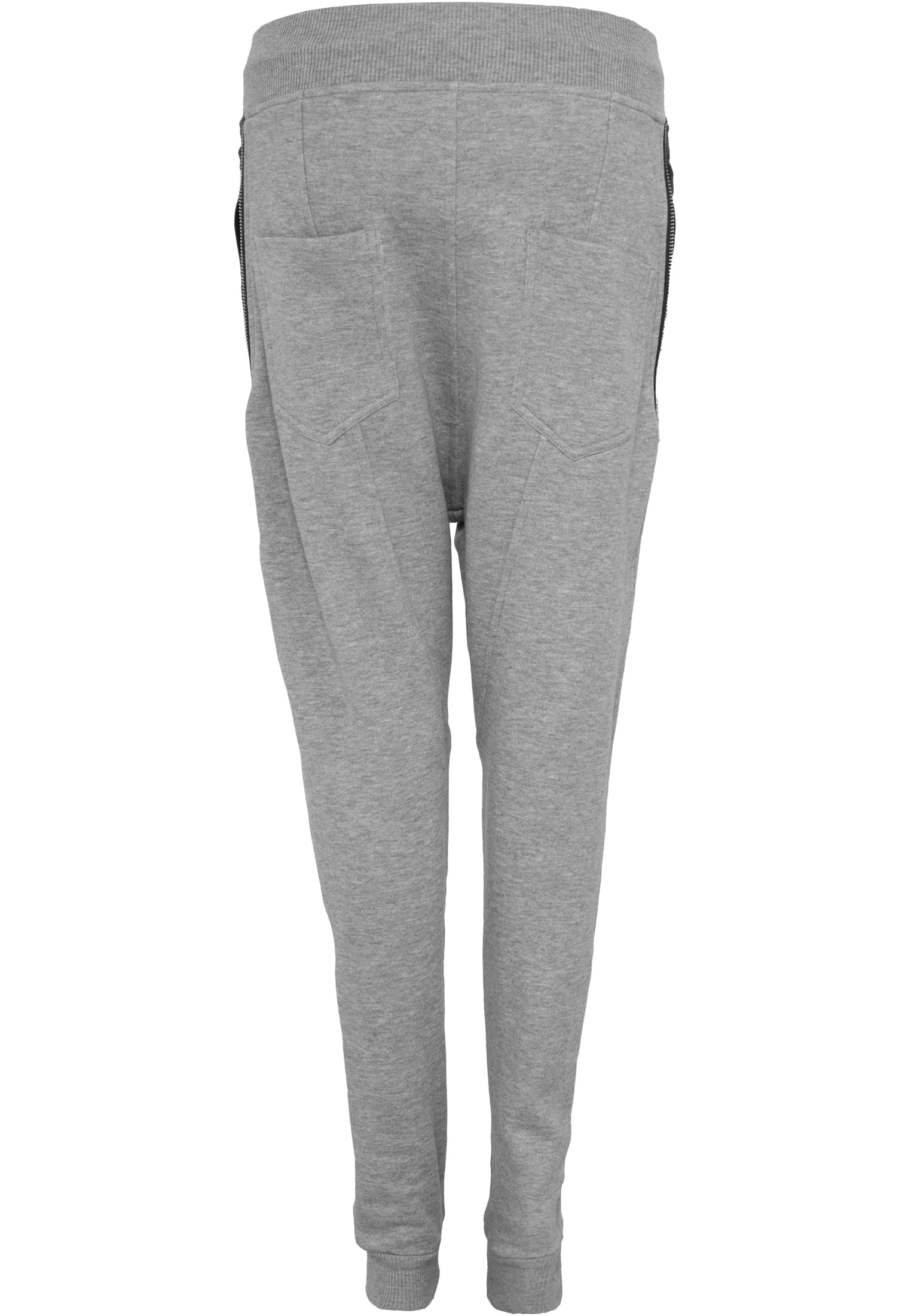 Ladies Side Zip Synthetic Leather Pocket Sweatpant | grey