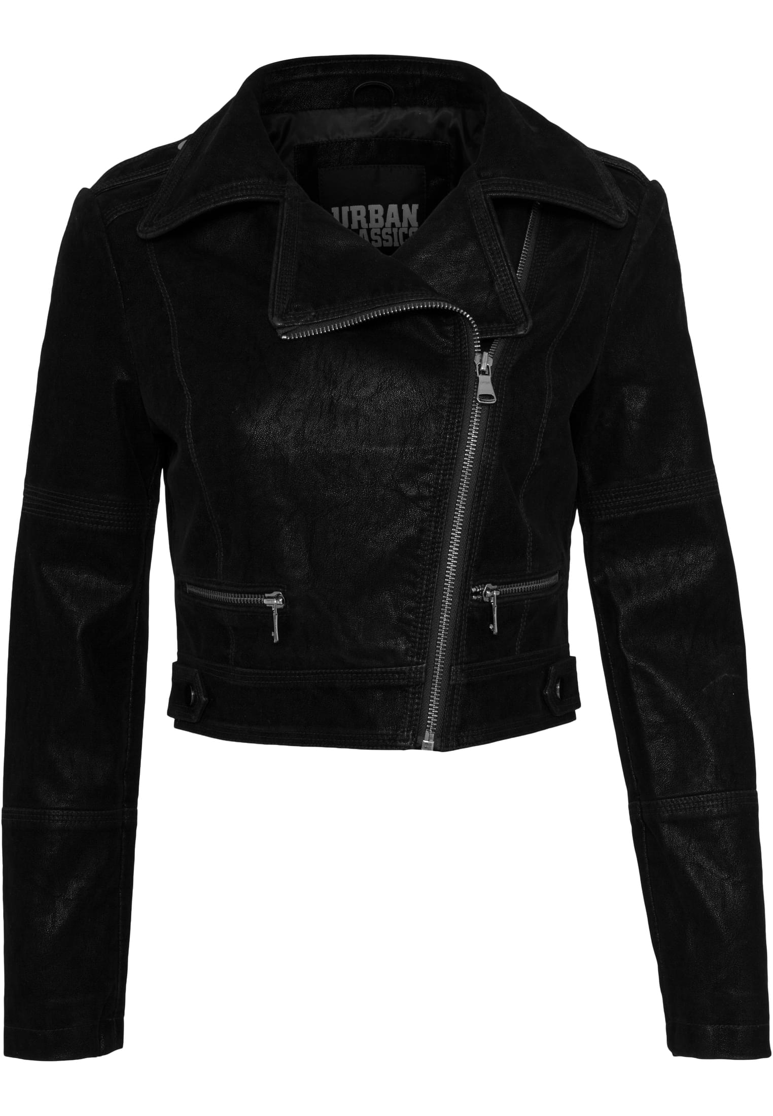 Ladies Short Biker Jacket | black