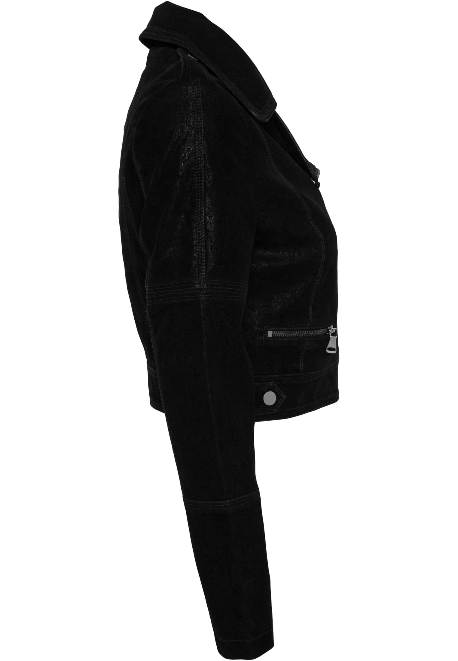 Ladies Short Biker Jacket | black