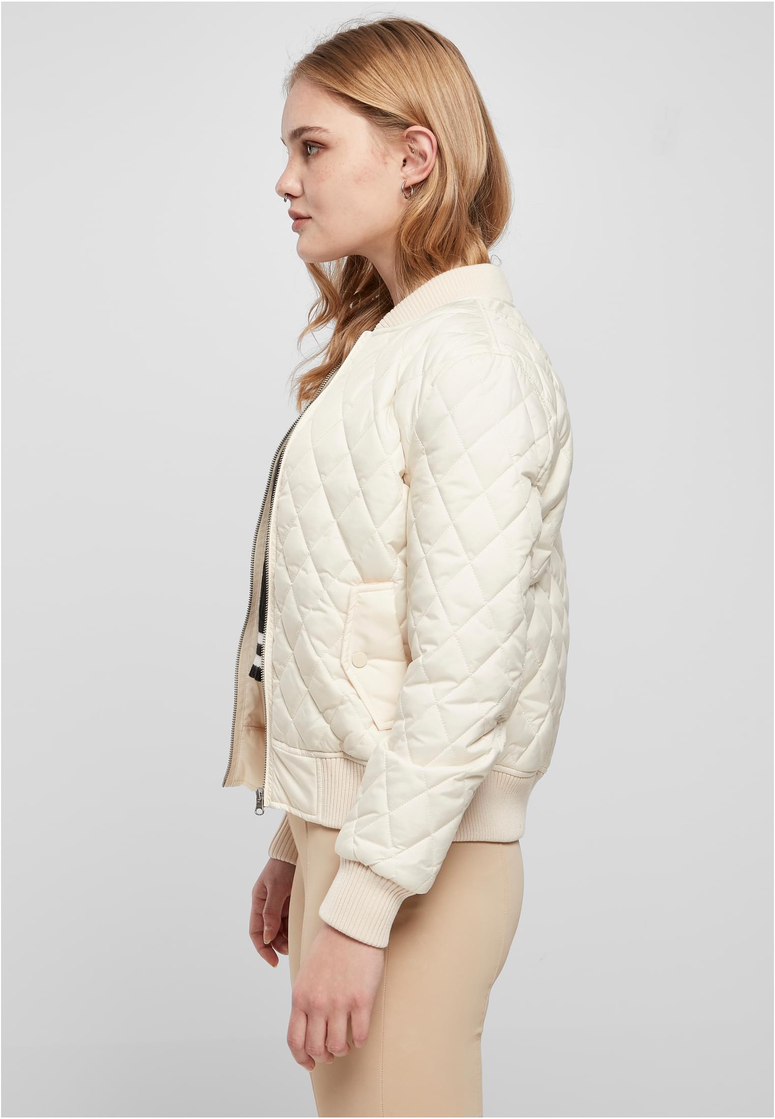 Ladies Diamond Quilt Nylon Jacket | whitesand