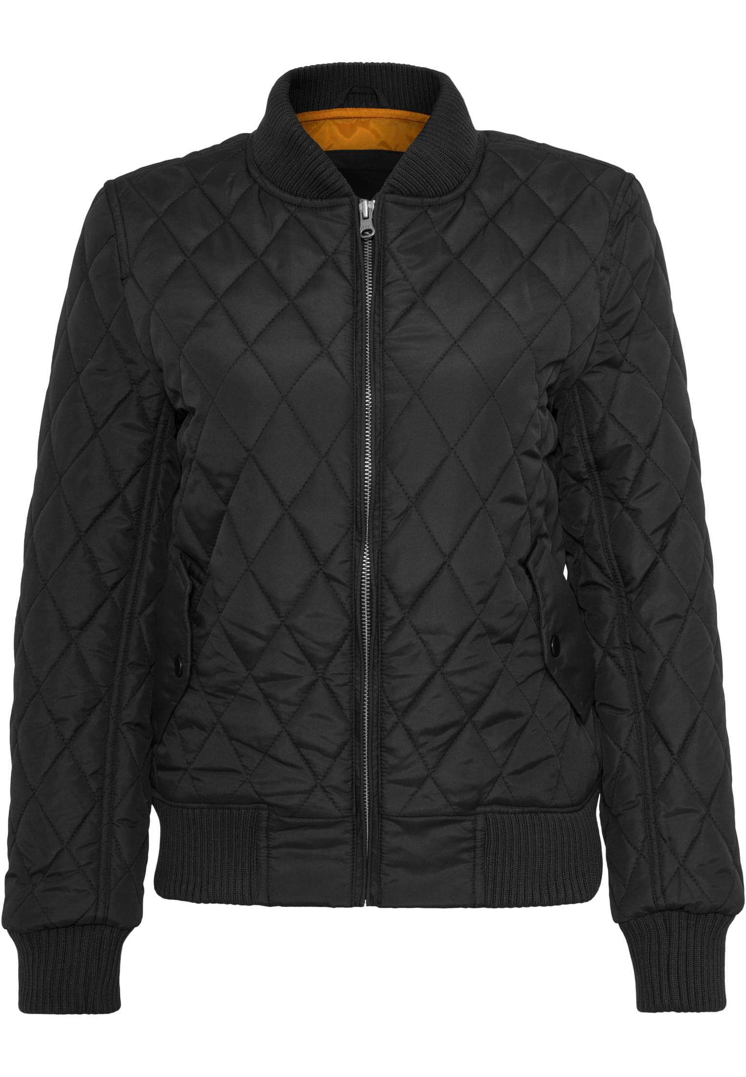 Ladies Diamond Quilt Nylon Jacket | black