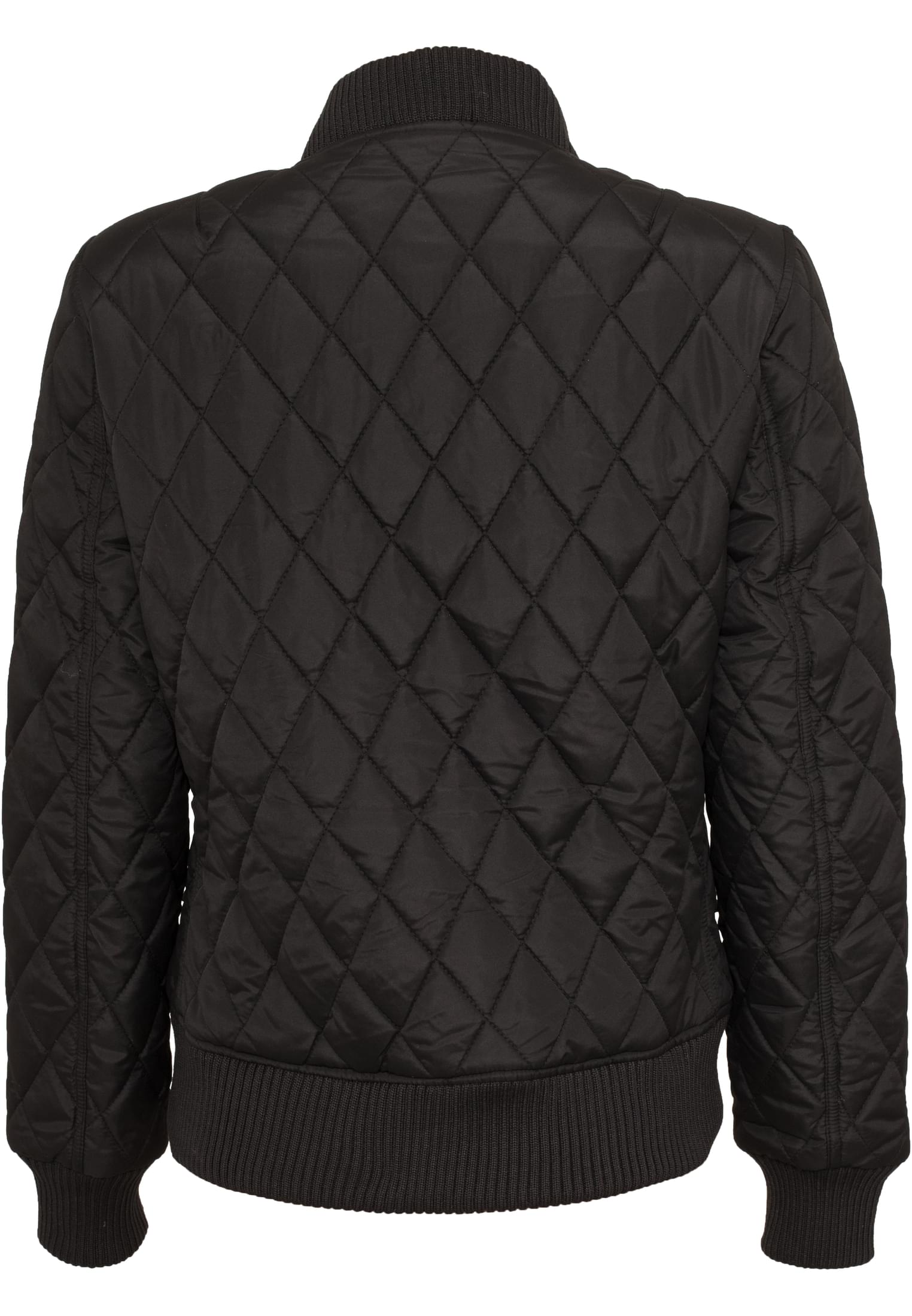 Ladies Diamond Quilt Nylon Jacket | black