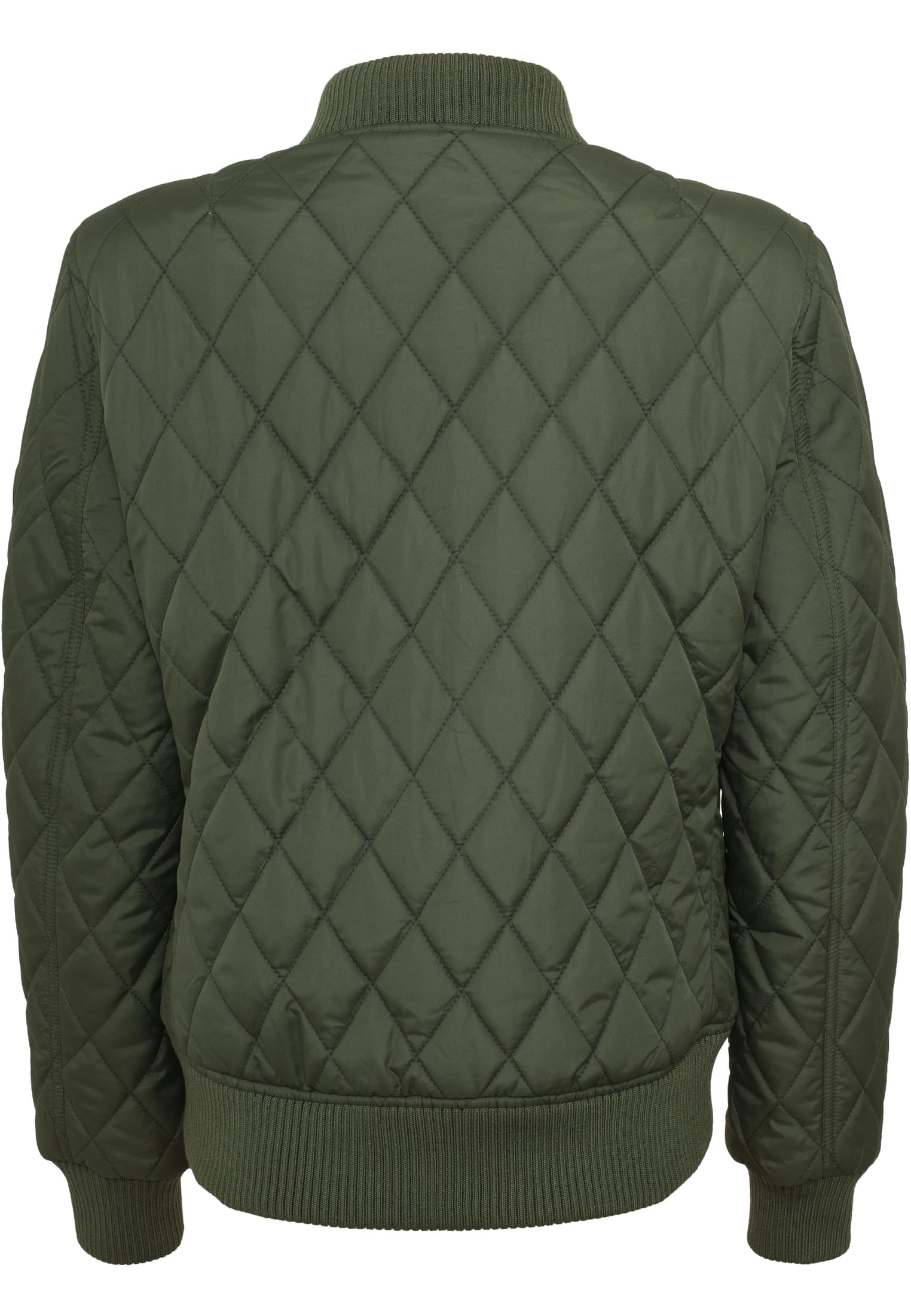 Ladies Diamond Quilt Nylon Jacket | olive