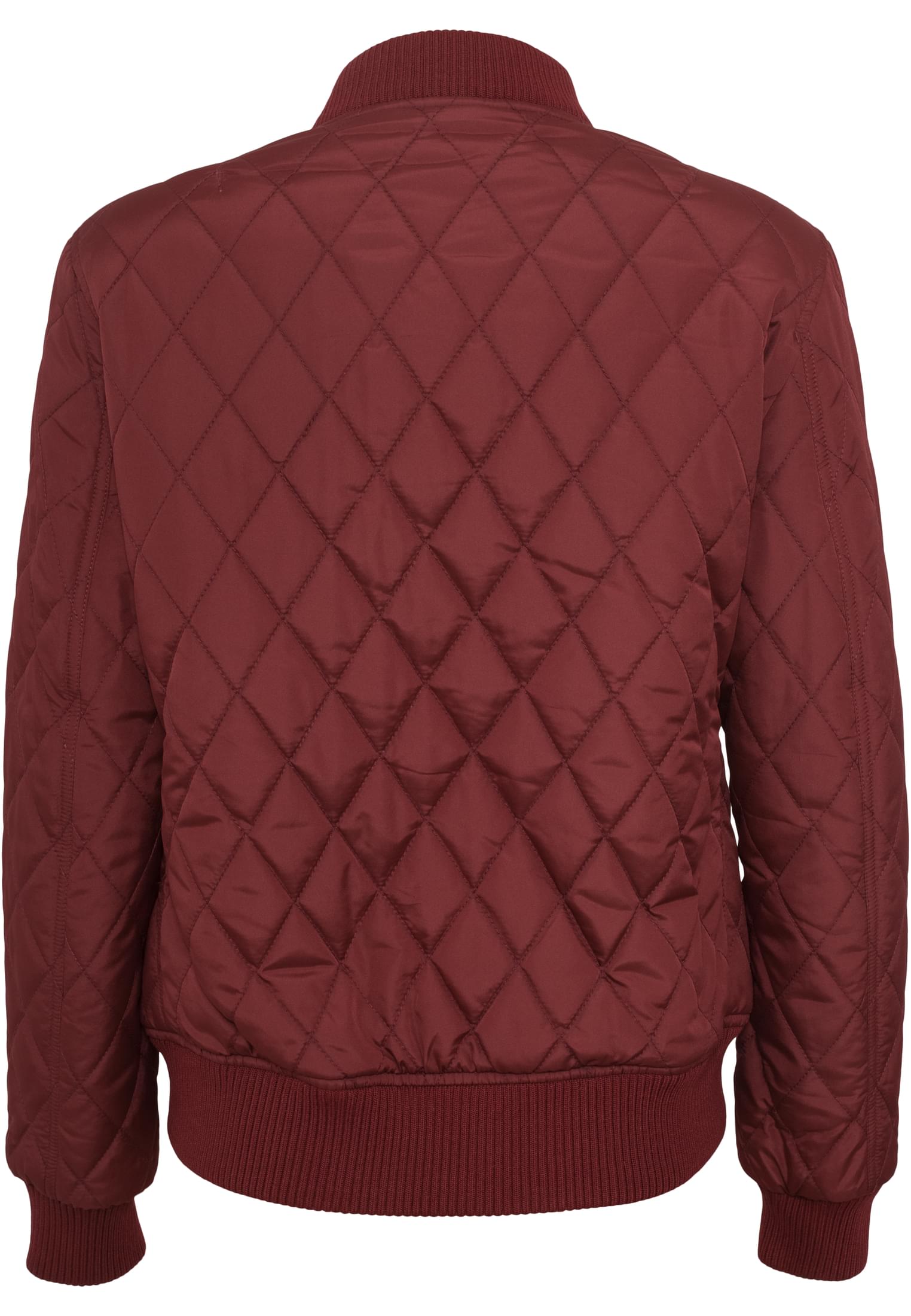 Ladies Diamond Quilt Nylon Jacket | burgundy