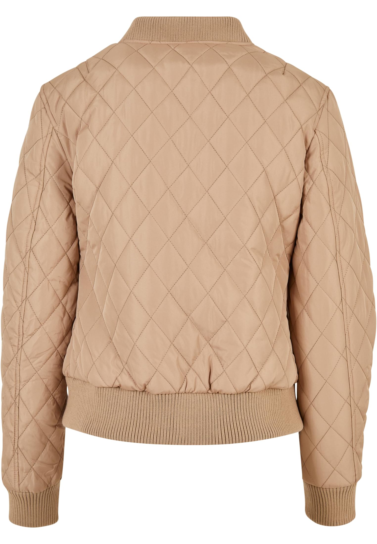 Ladies Diamond Quilt Nylon Jacket | unionbeige