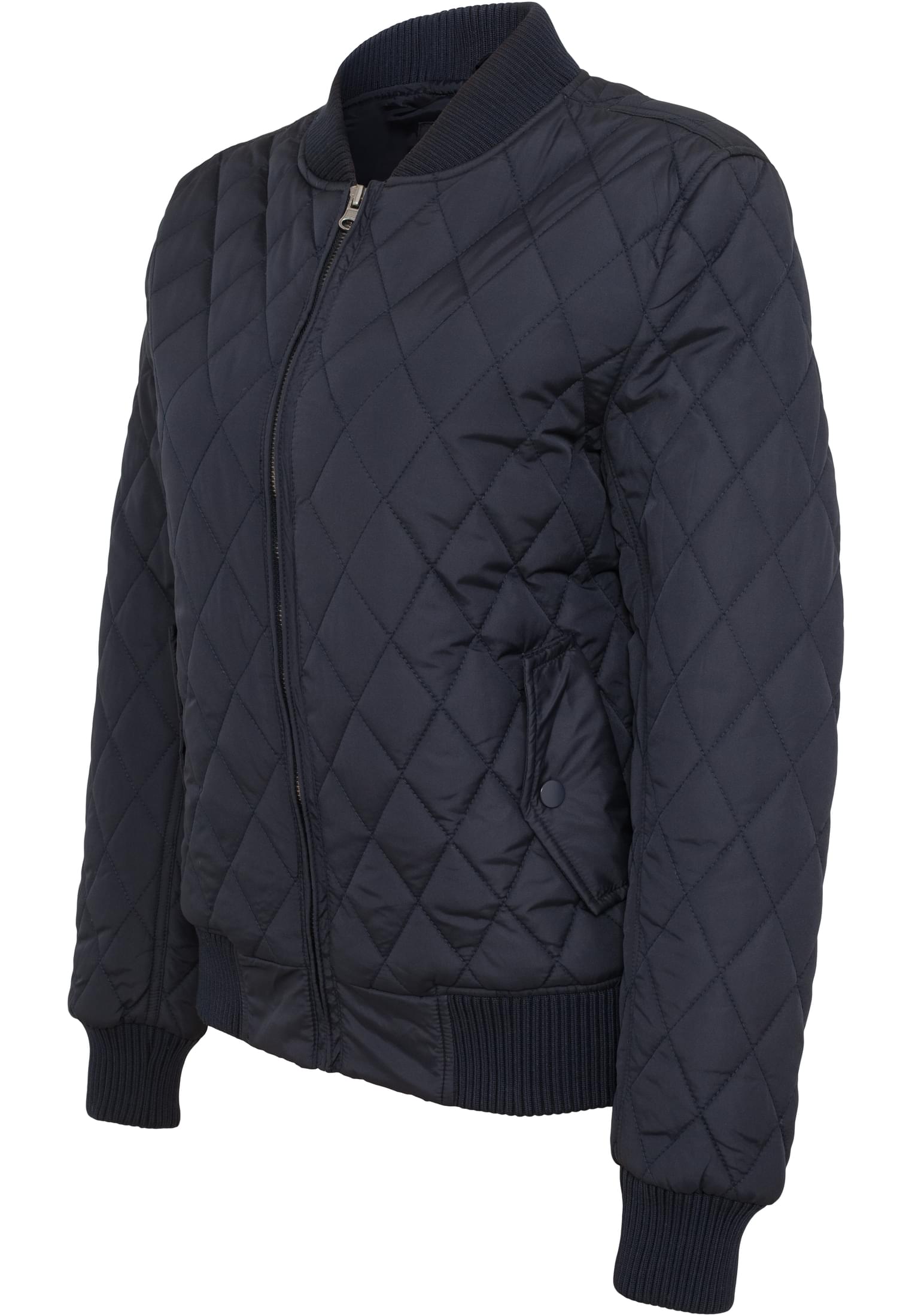 Ladies Diamond Quilt Nylon Jacket | navy