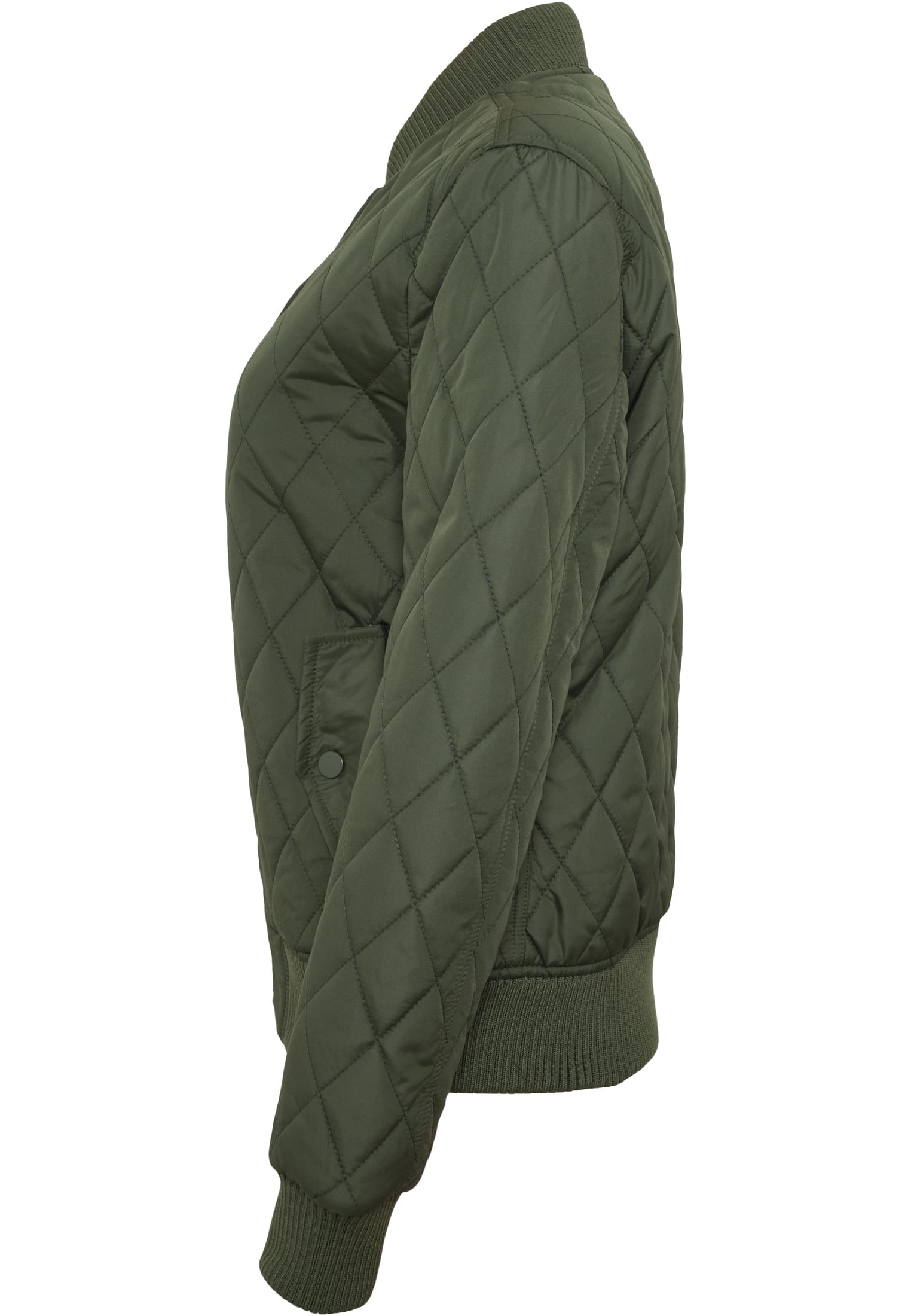 Ladies Diamond Quilt Nylon Jacket | olive