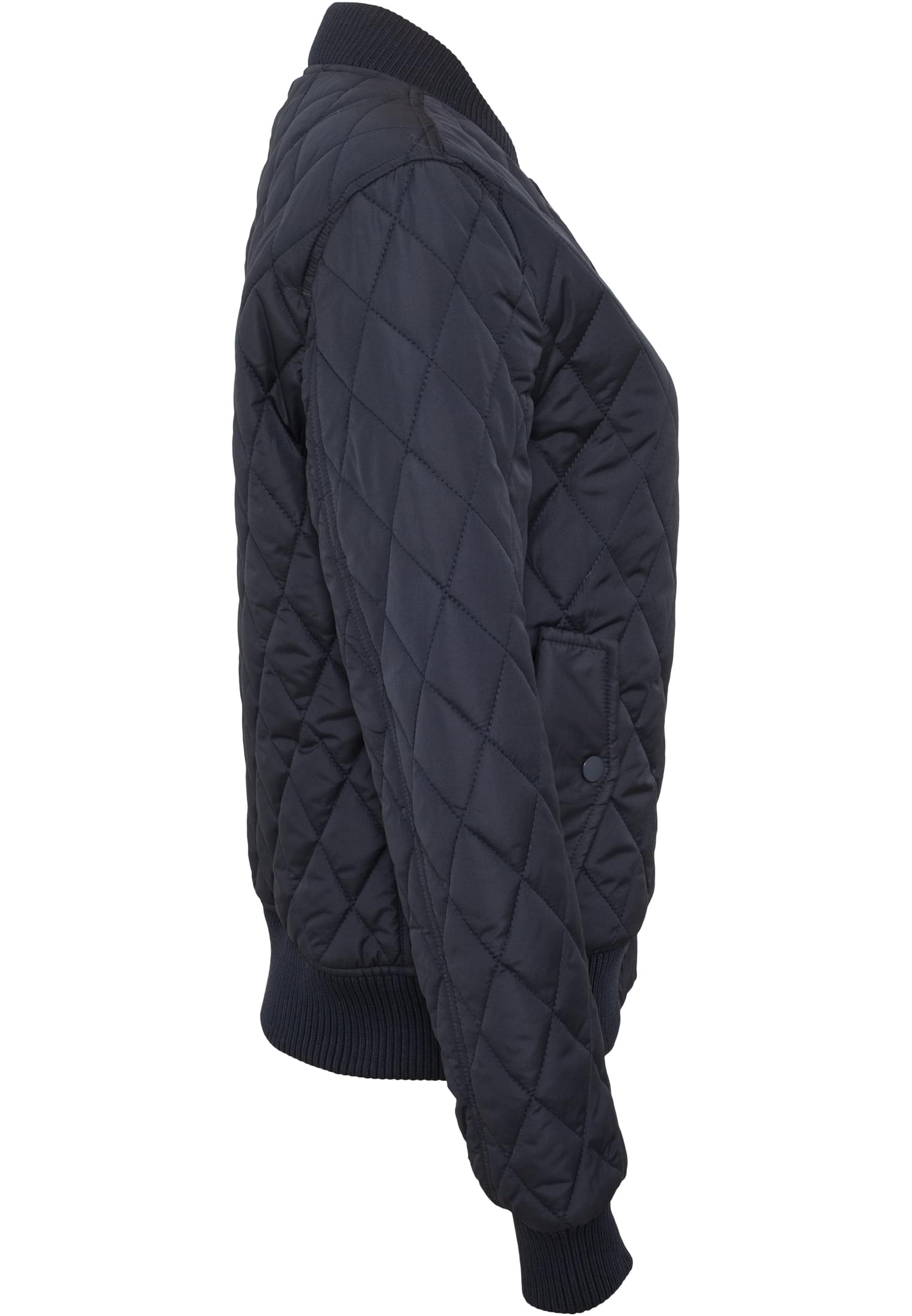 Ladies Diamond Quilt Nylon Jacket | navy