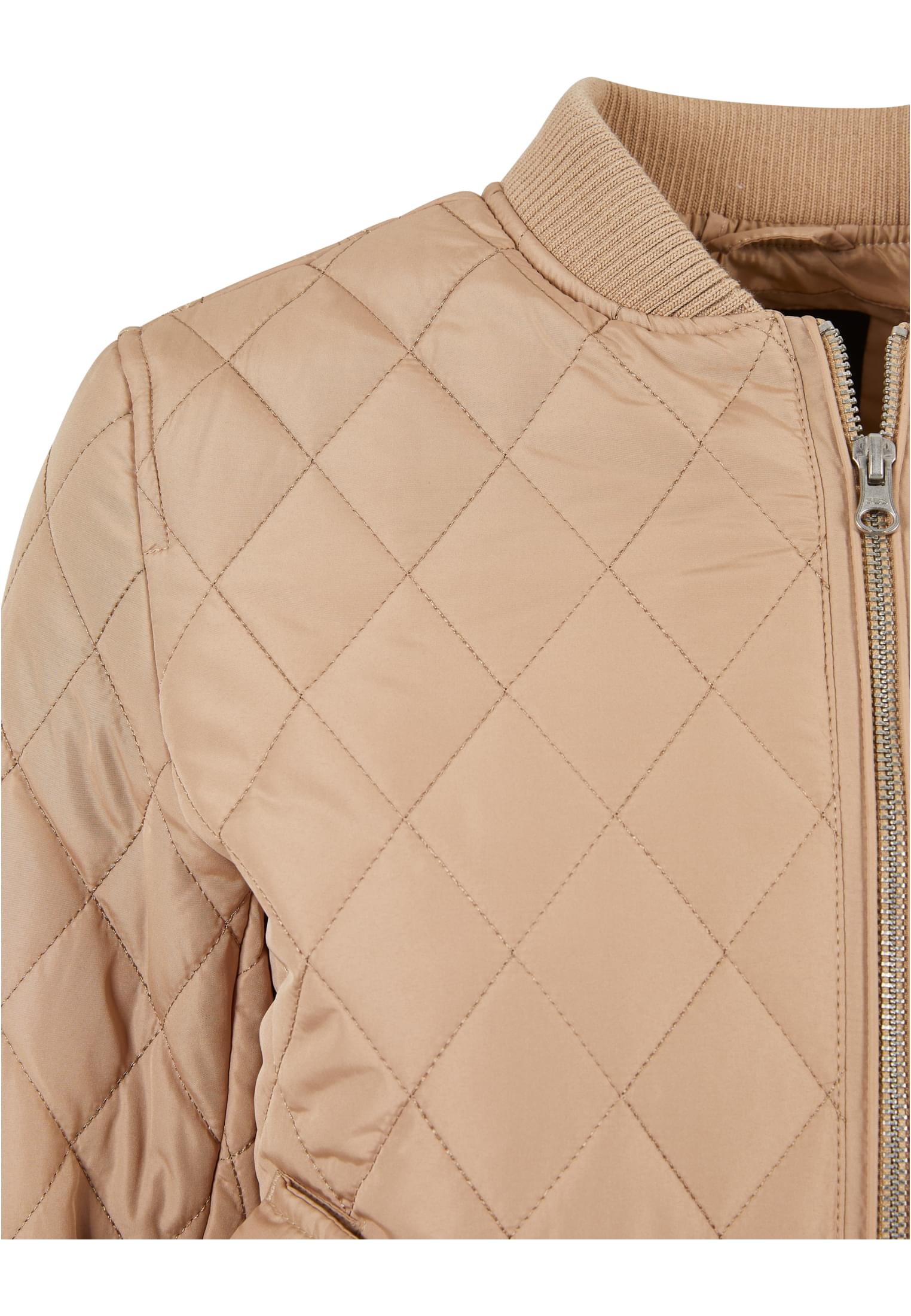 Ladies Diamond Quilt Nylon Jacket | unionbeige