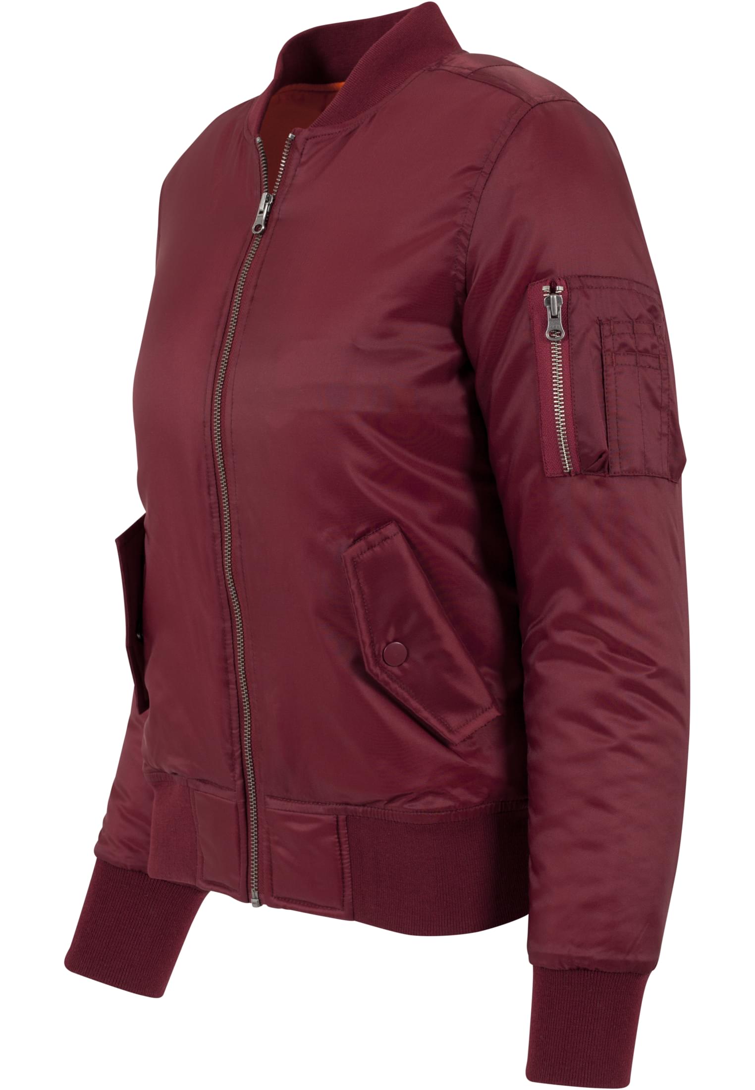 Ladies Basic Bomber Jacket | burgundy