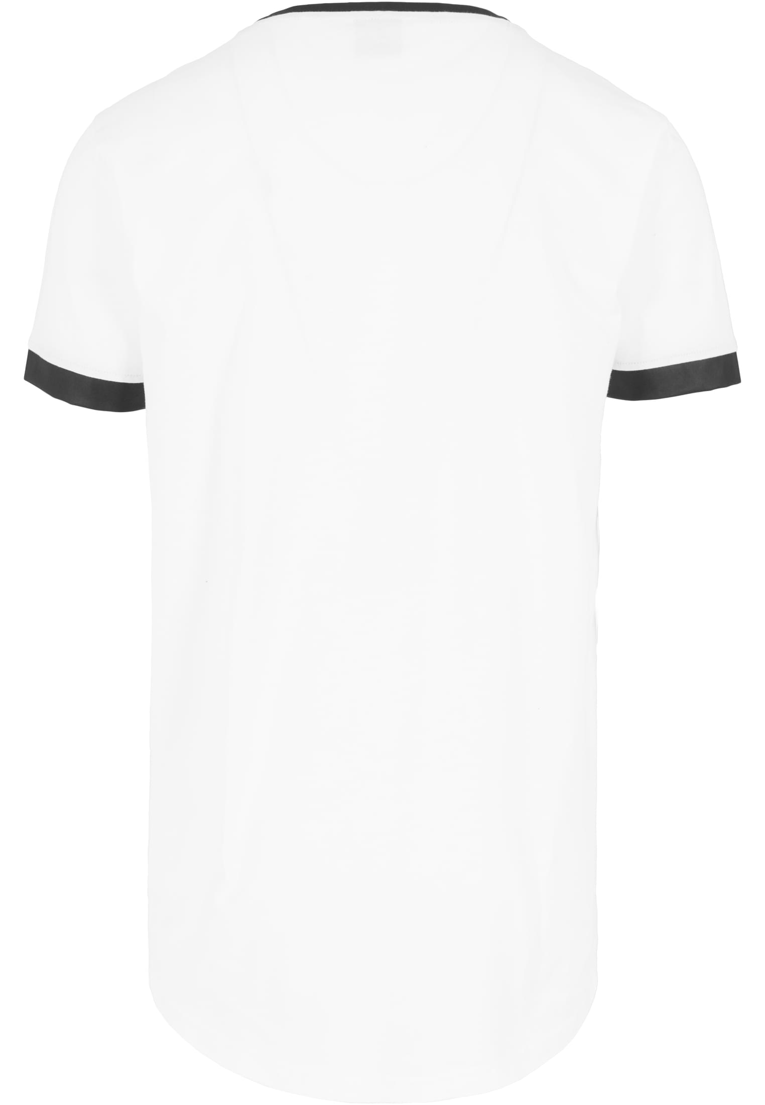 Long Shaped Synthetic Leather Tee | wht/blk