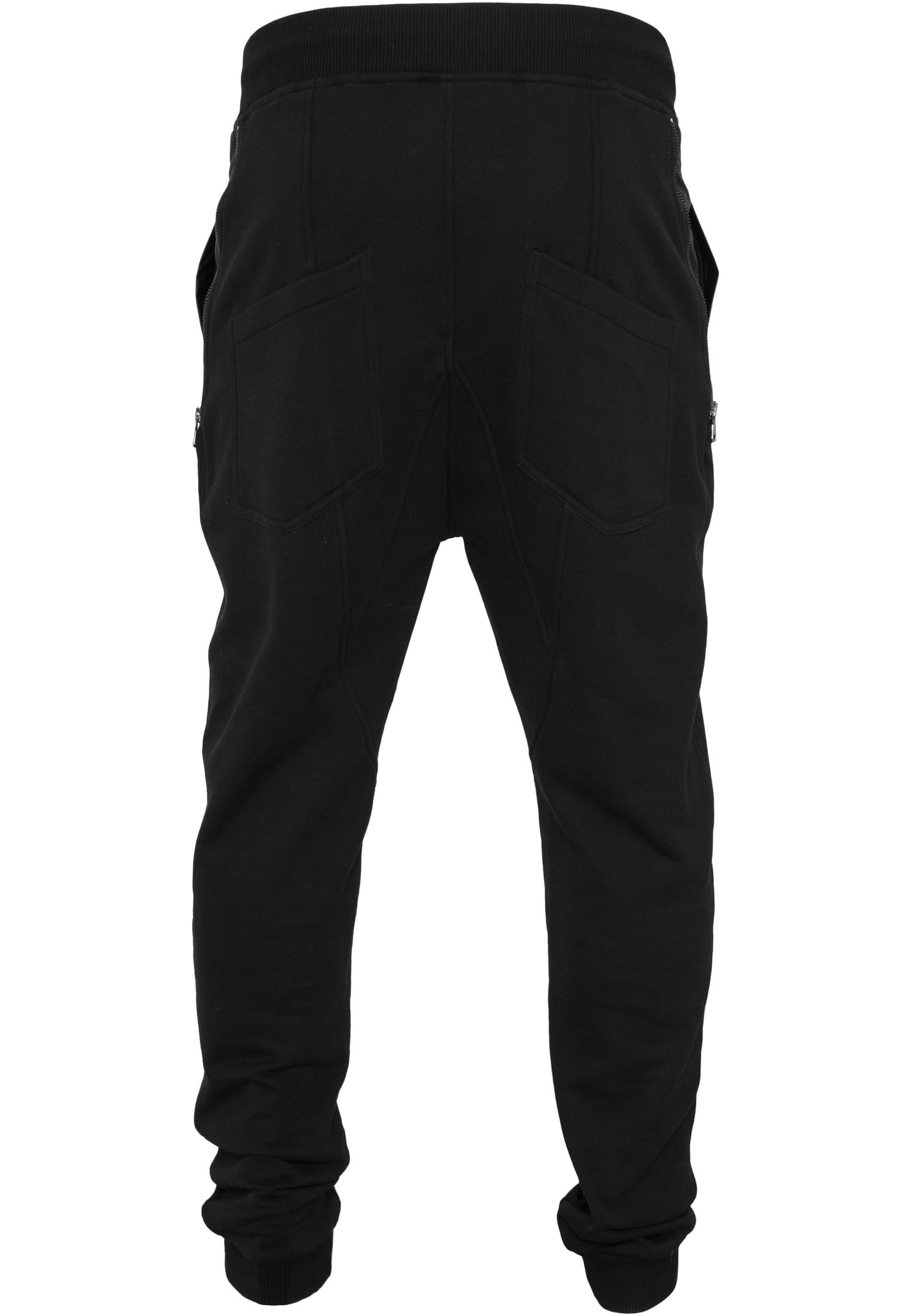 Side Zip Leather Pocket Sweatpant | blk/blk