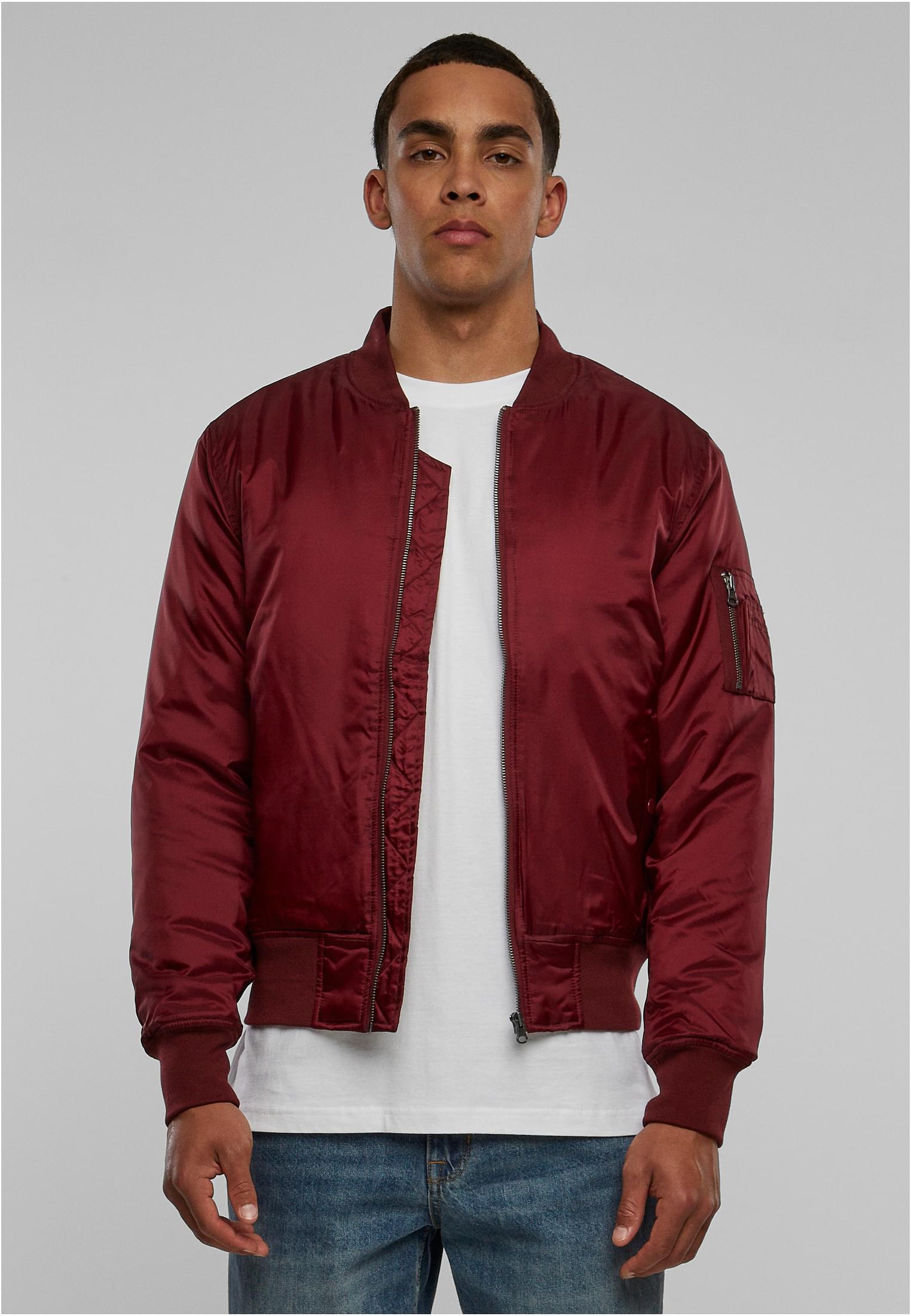 Basic Bomber Jacket | burgundy