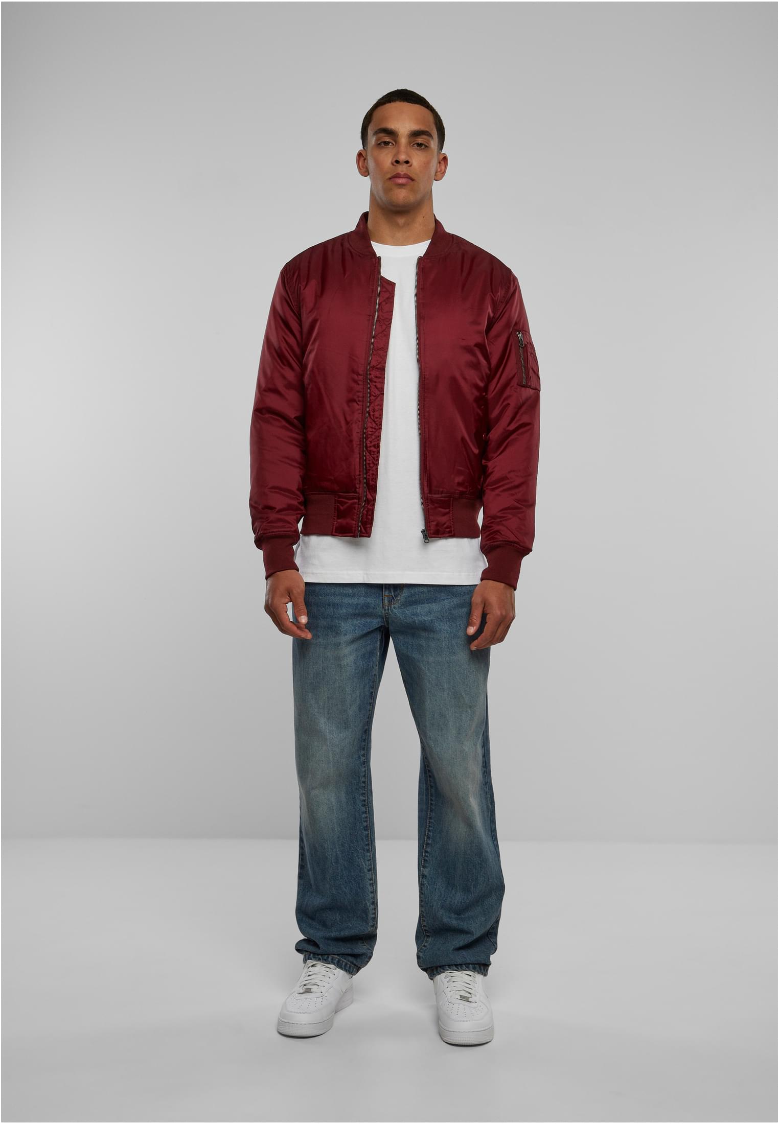 Basic Bomber Jacket | burgundy