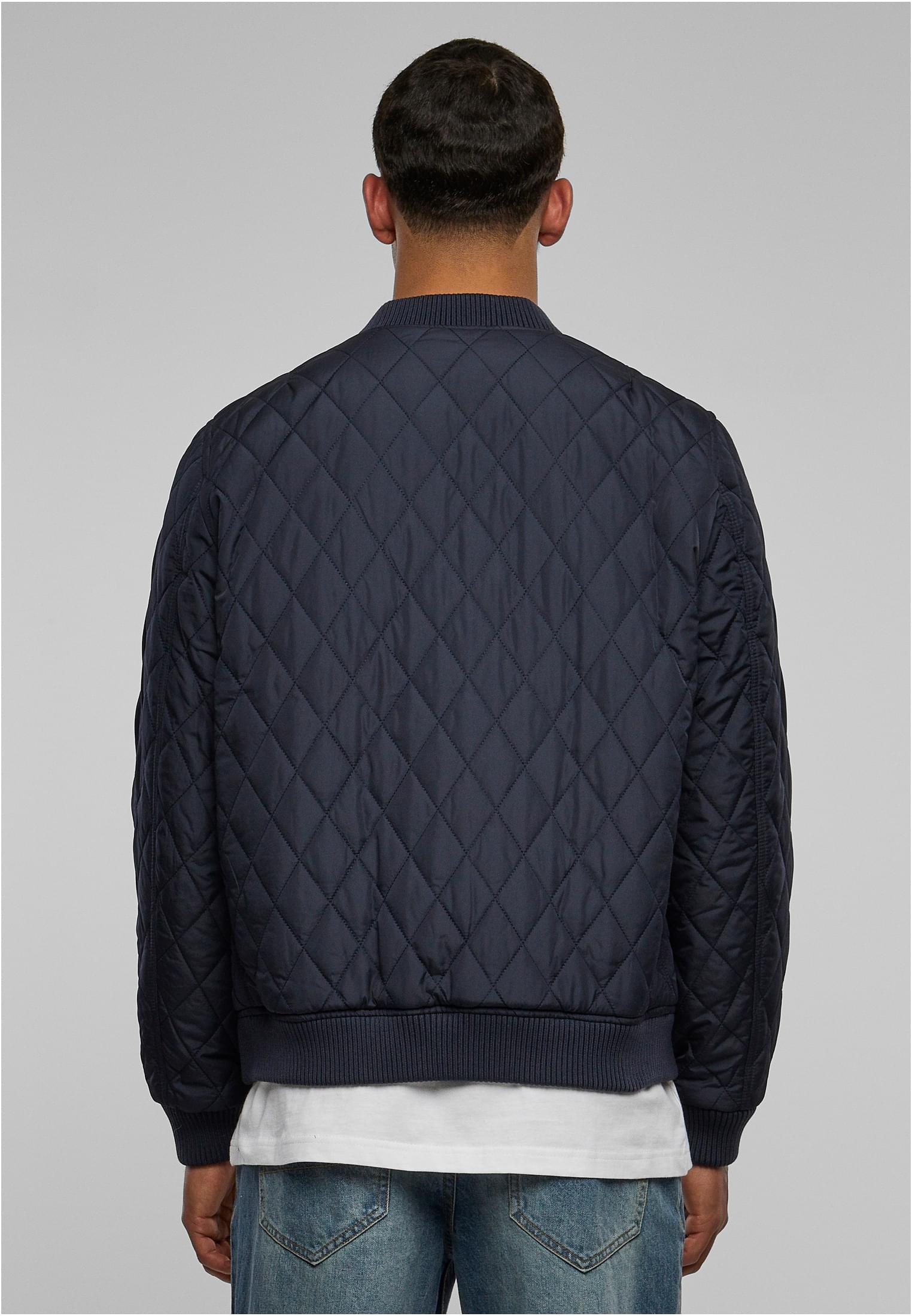 Diamond Quilt Nylon Jacket | navy