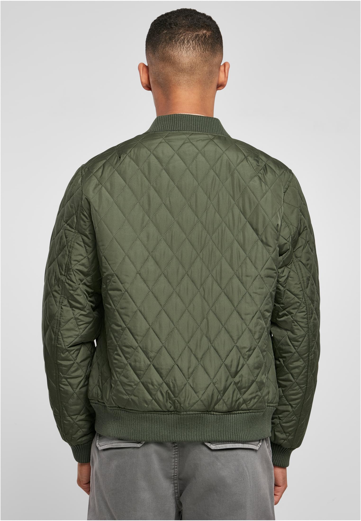 Diamond Quilt Nylon Jacket | olive