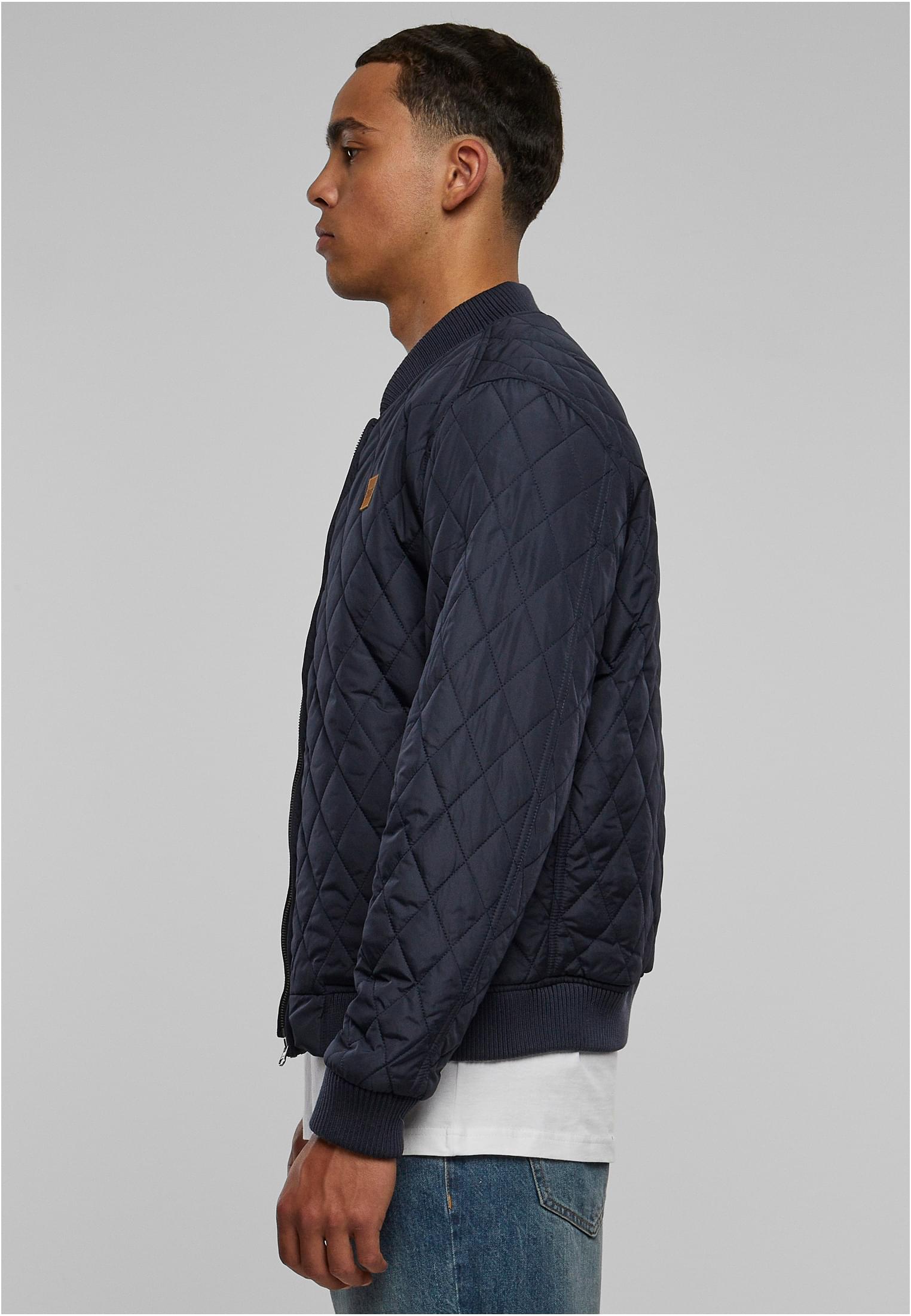 Diamond Quilt Nylon Jacket | navy