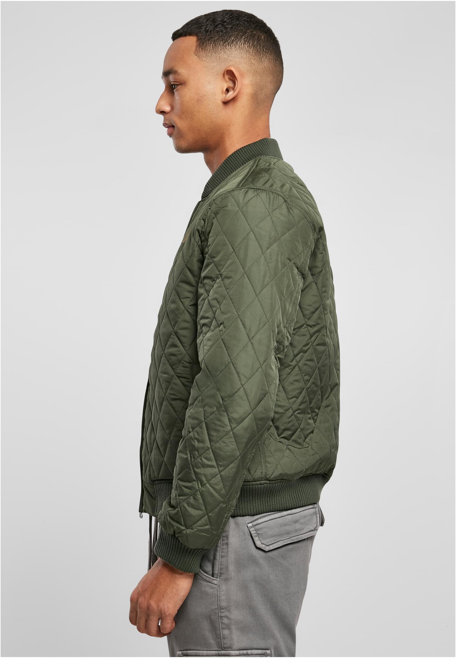 Diamond Quilt Nylon Jacket | olive