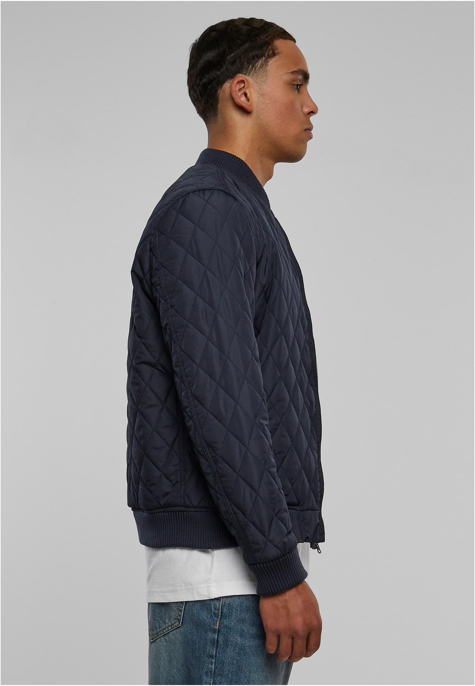 Diamond Quilt Nylon Jacket | navy