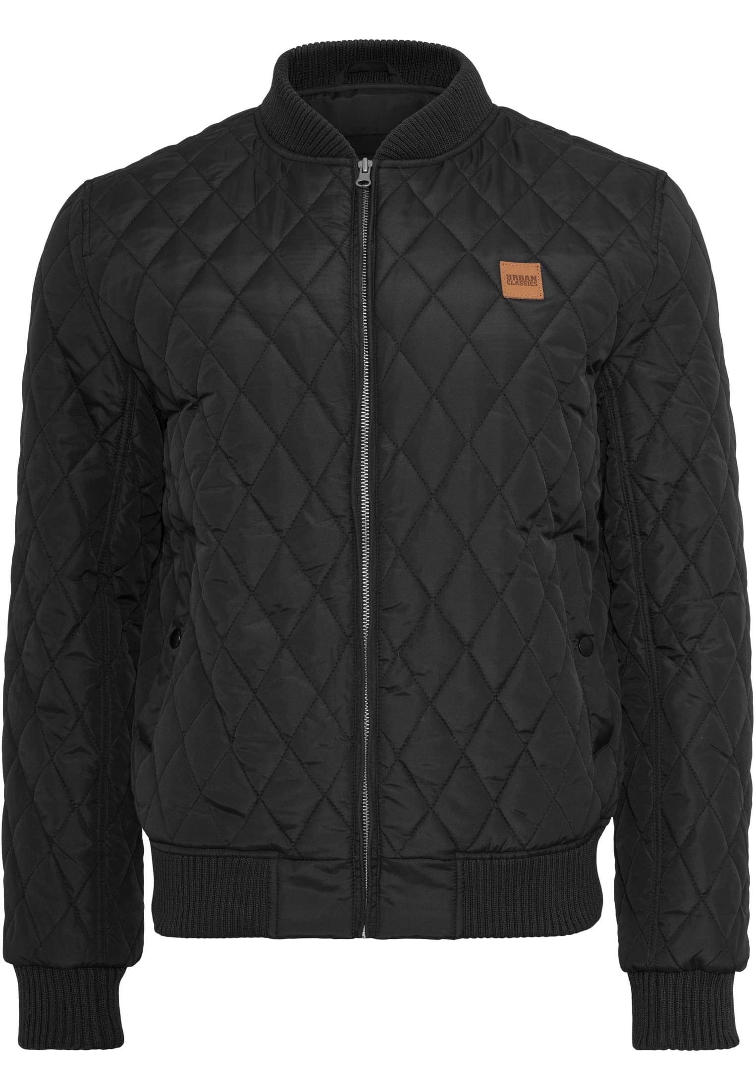 Diamond Quilt Nylon Jacket | black