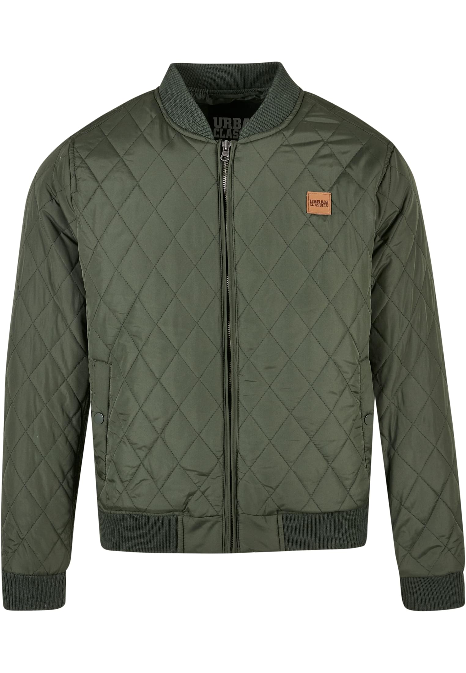 Diamond Quilt Nylon Jacket | olive