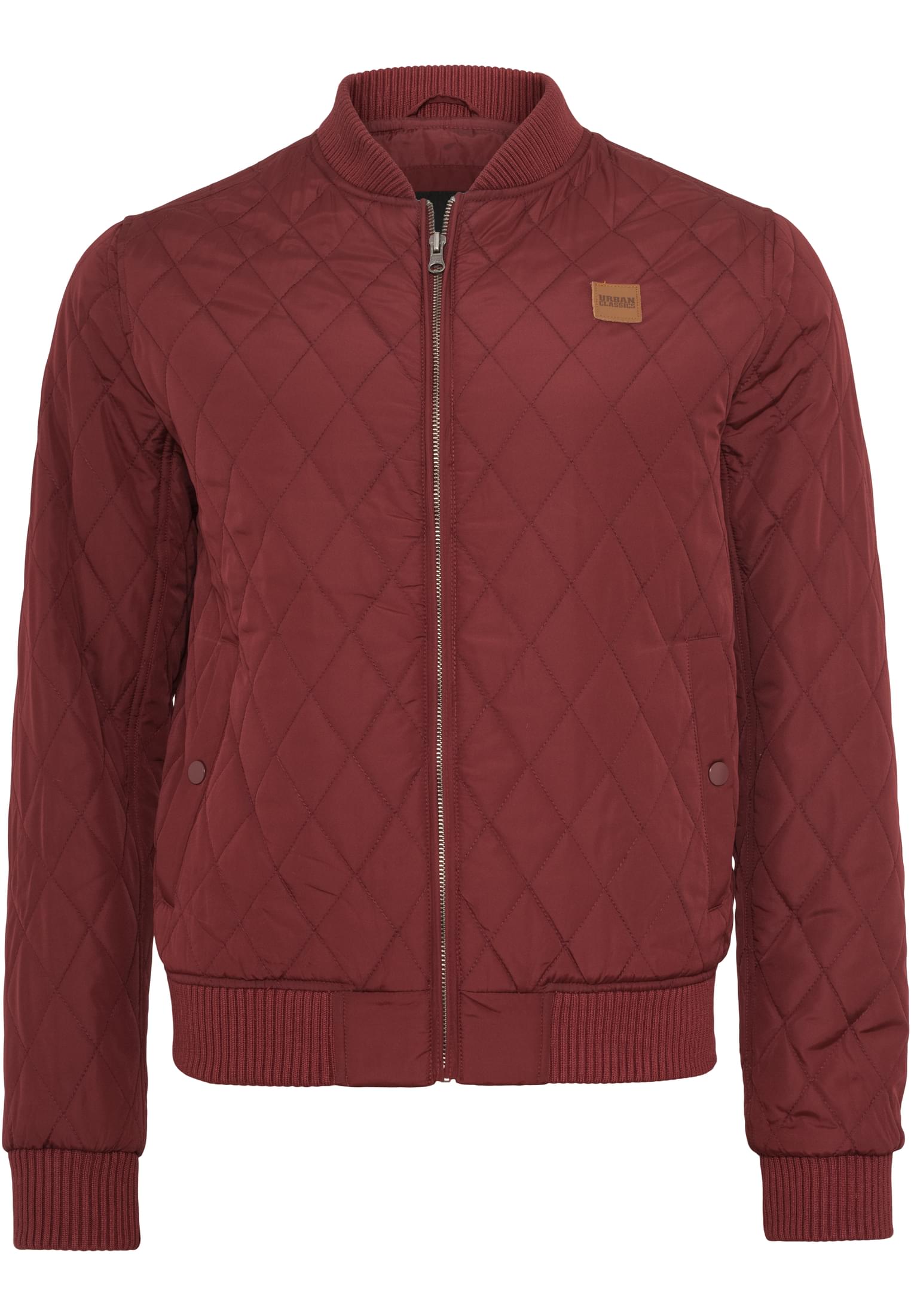 Diamond Quilt Nylon Jacket | burgundy